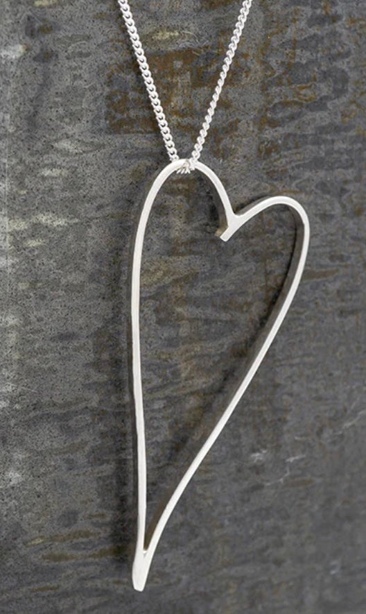 Freeform Heart Sterling Silver Necklace