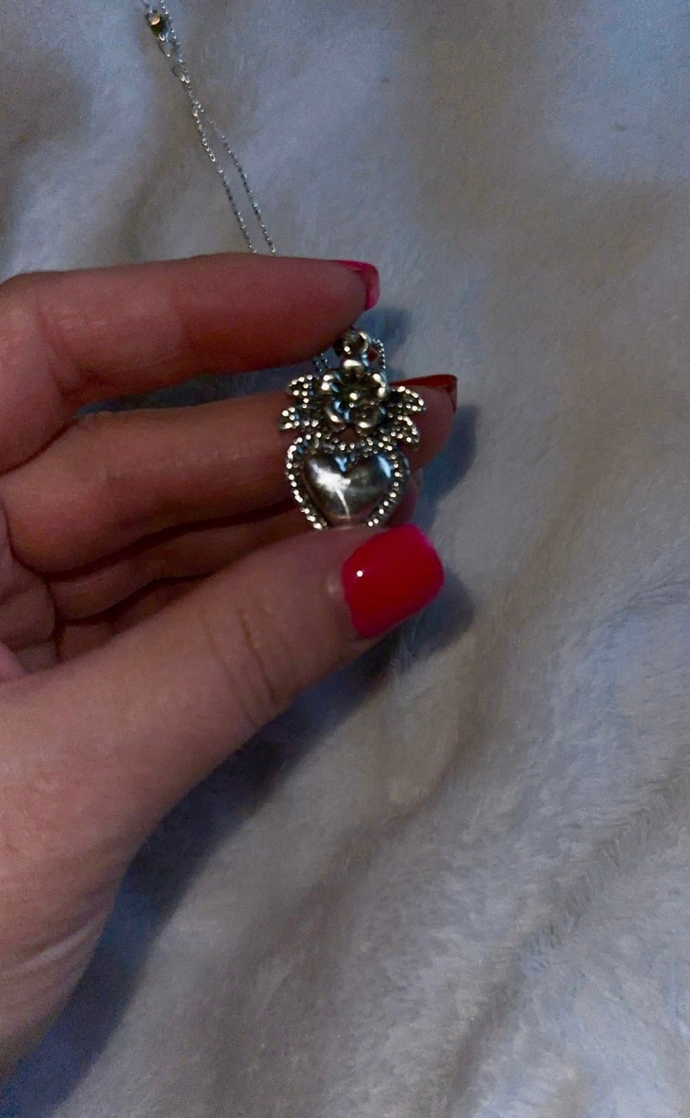 Miracle Heart w/ Flower Sterling Silver Necklace