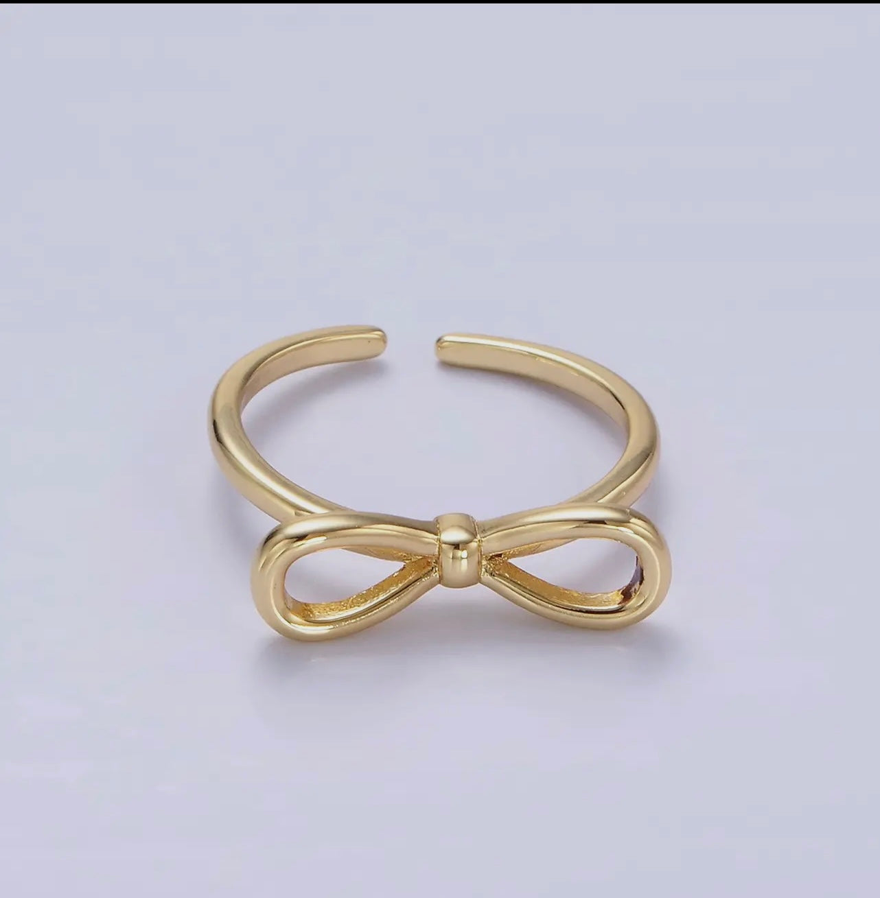 “The Golden Collection” THE RIBBON BOW Handmade Gold Plated Adjustable Ring