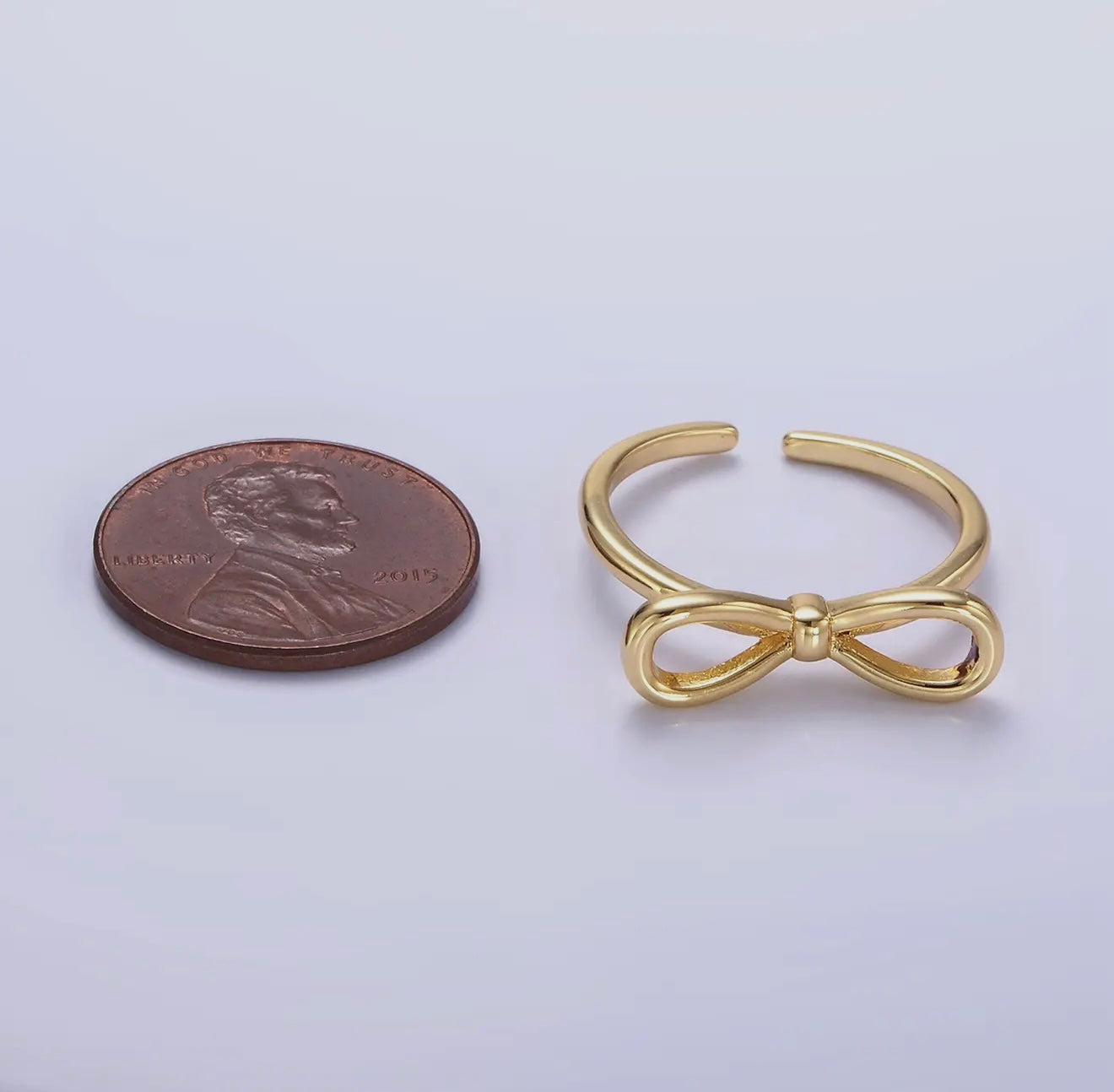 “The Golden Collection” THE RIBBON BOW Handmade Gold Plated Adjustable Ring