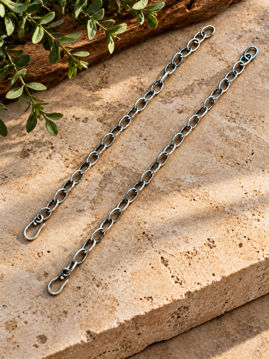Handmade Sterling Silver Charm Chain Bracelets