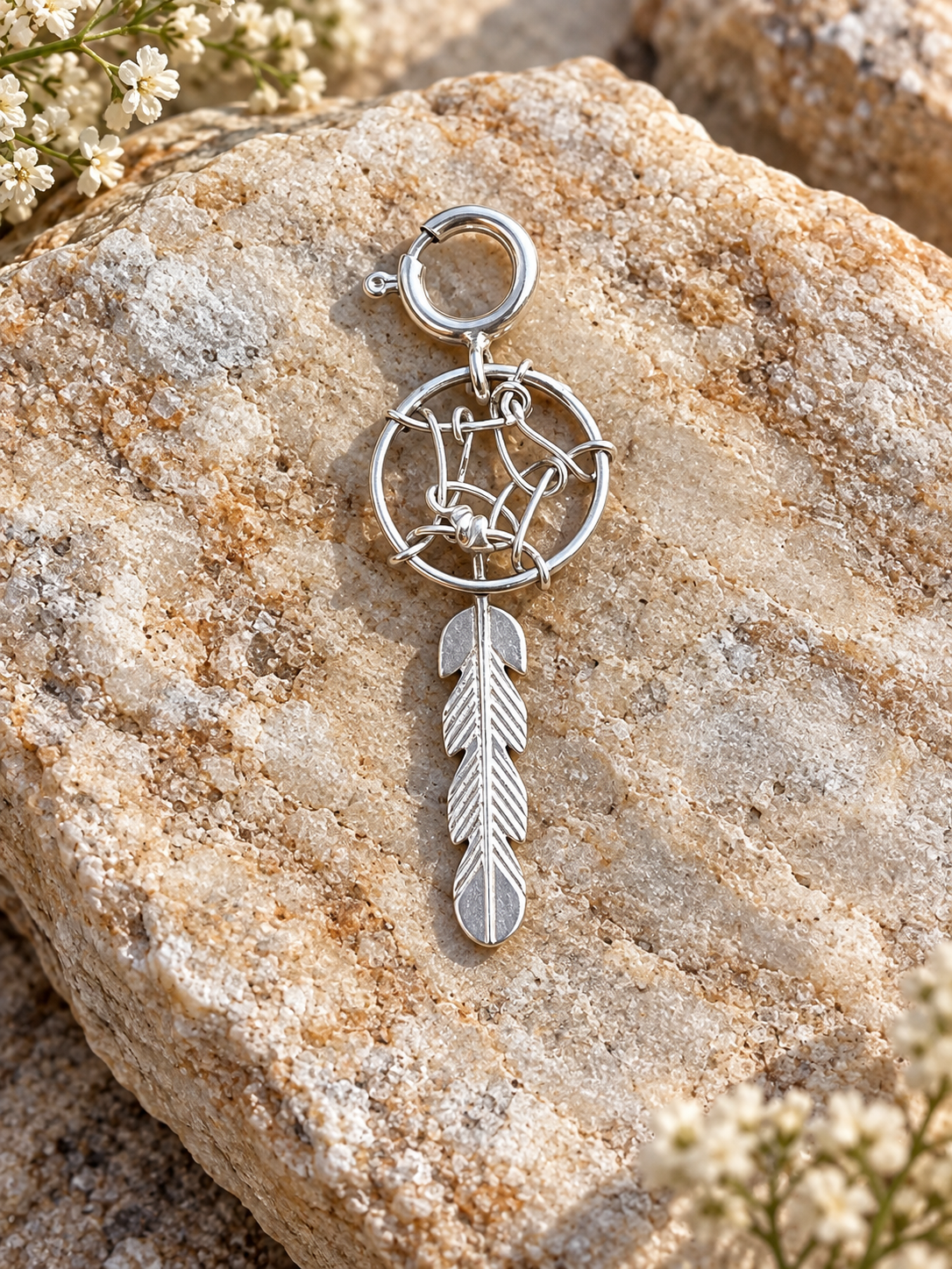 Handcrafted Sterling Silver Dream Catcher Charm