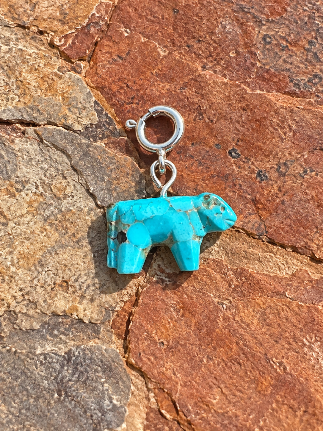 Handcrafted Turquoise Cow Charm