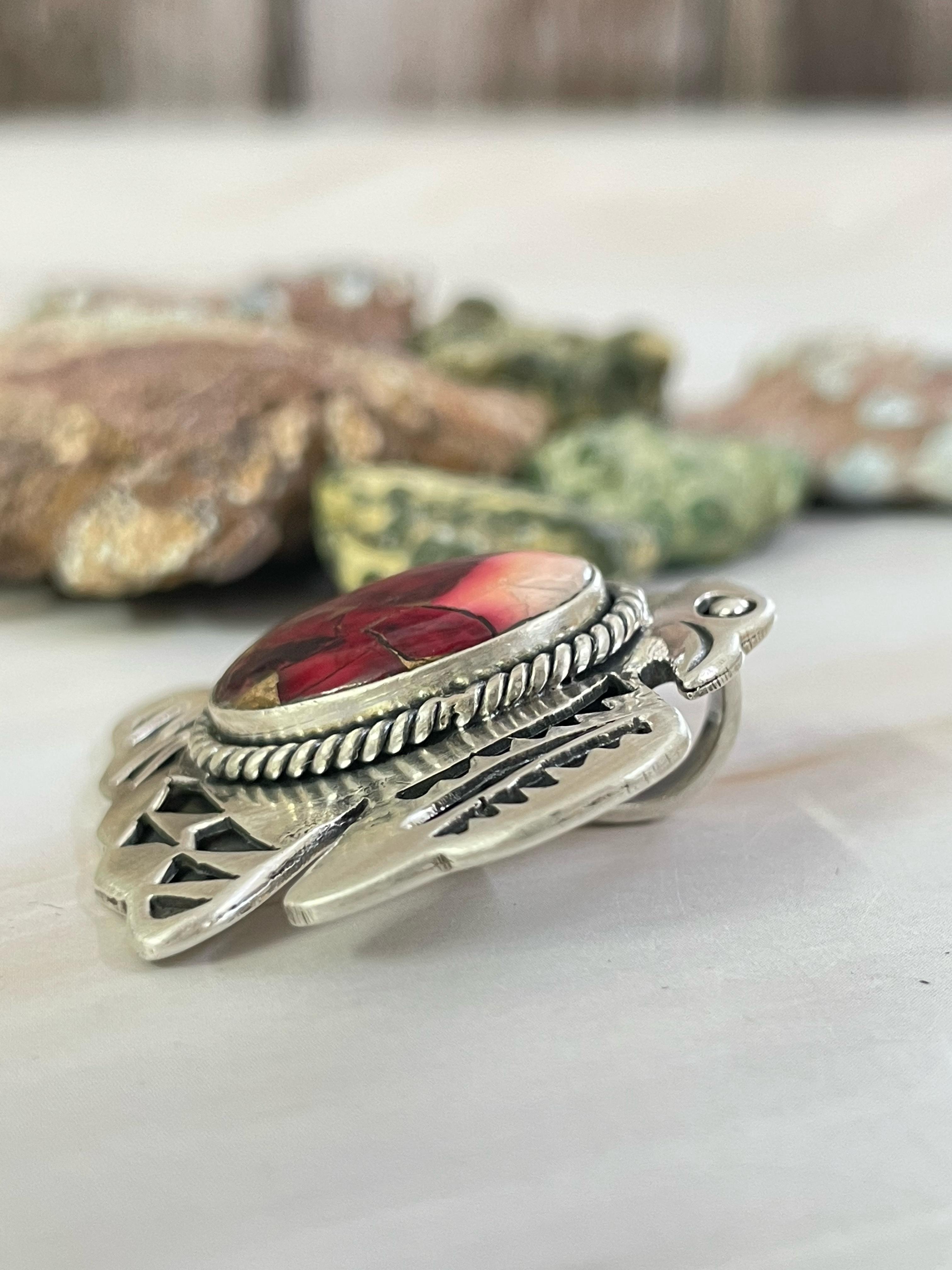 Handmade Sterling Silver Dahlia Rose Pendant, Signed Nizhoni