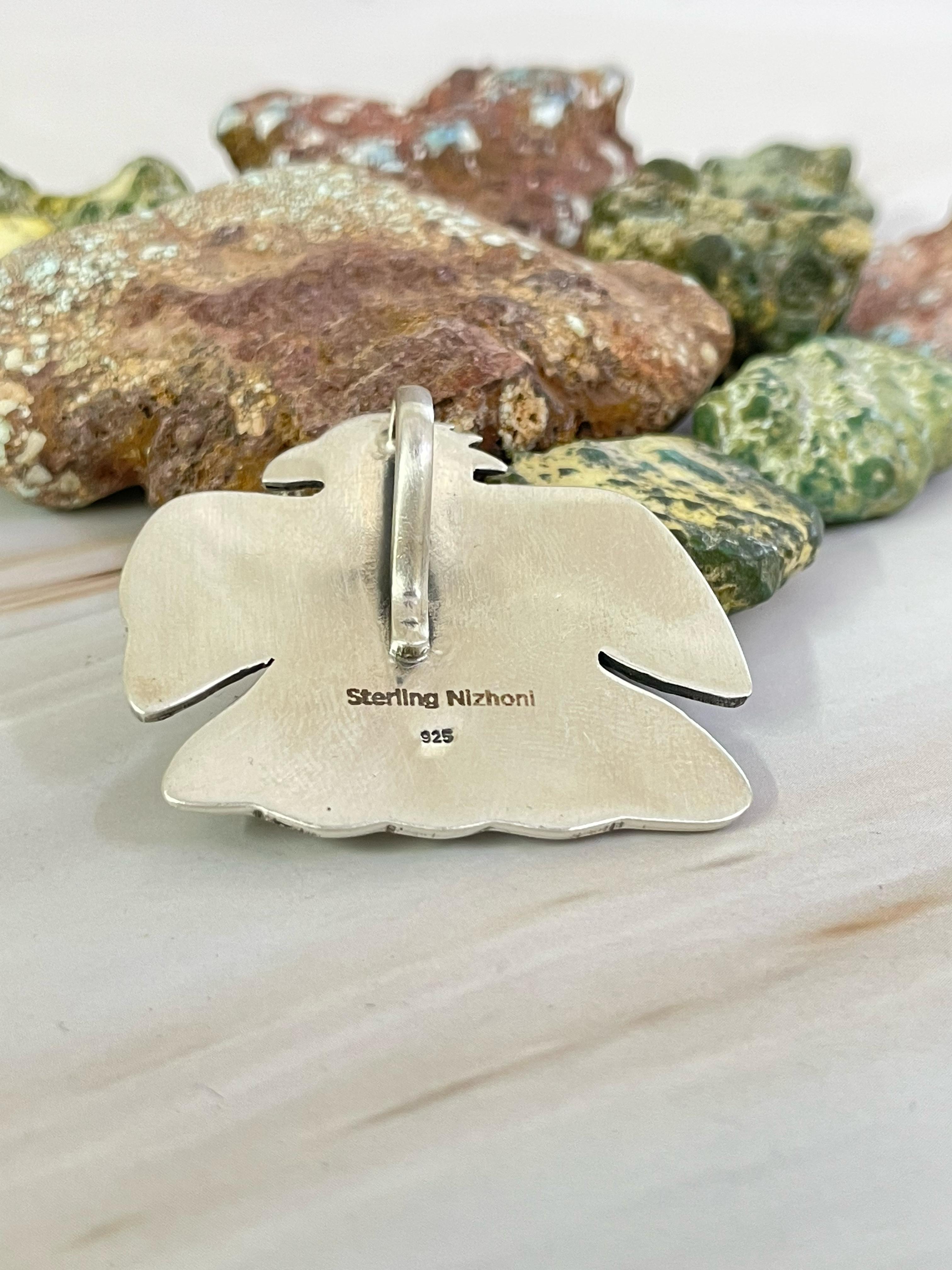 Handmade Sterling Silver Dahlia Rose Pendant, Signed Nizhoni