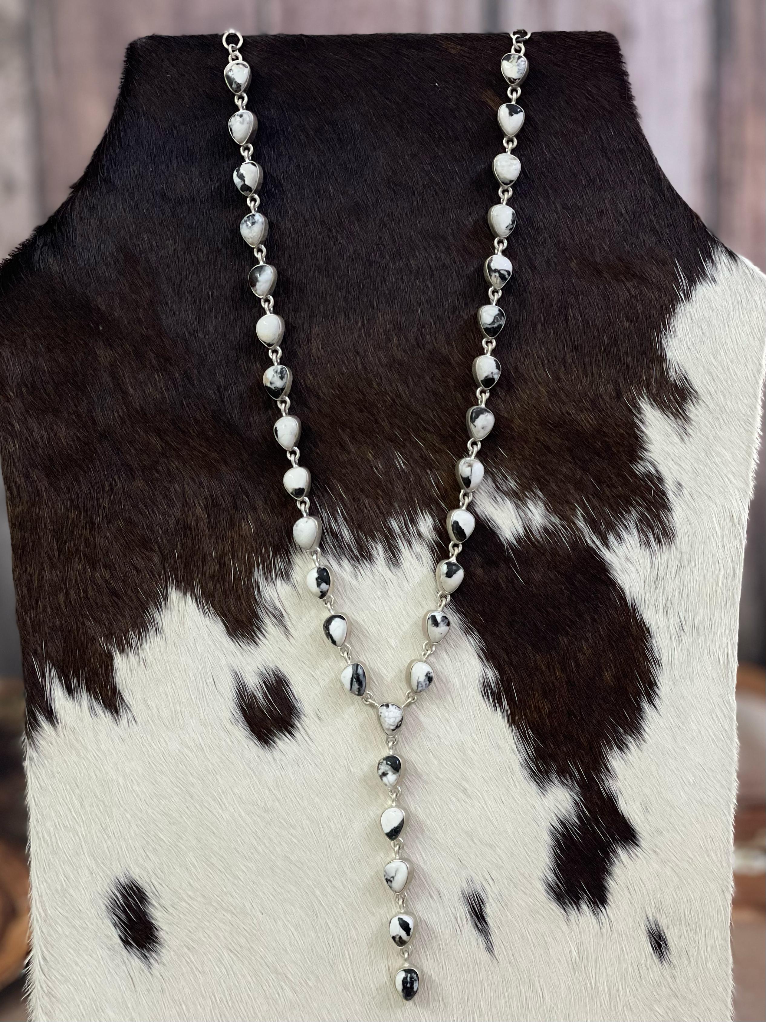 Handmade Sterling Silver Multi Gemstone Necklace with Signed Nizhoni