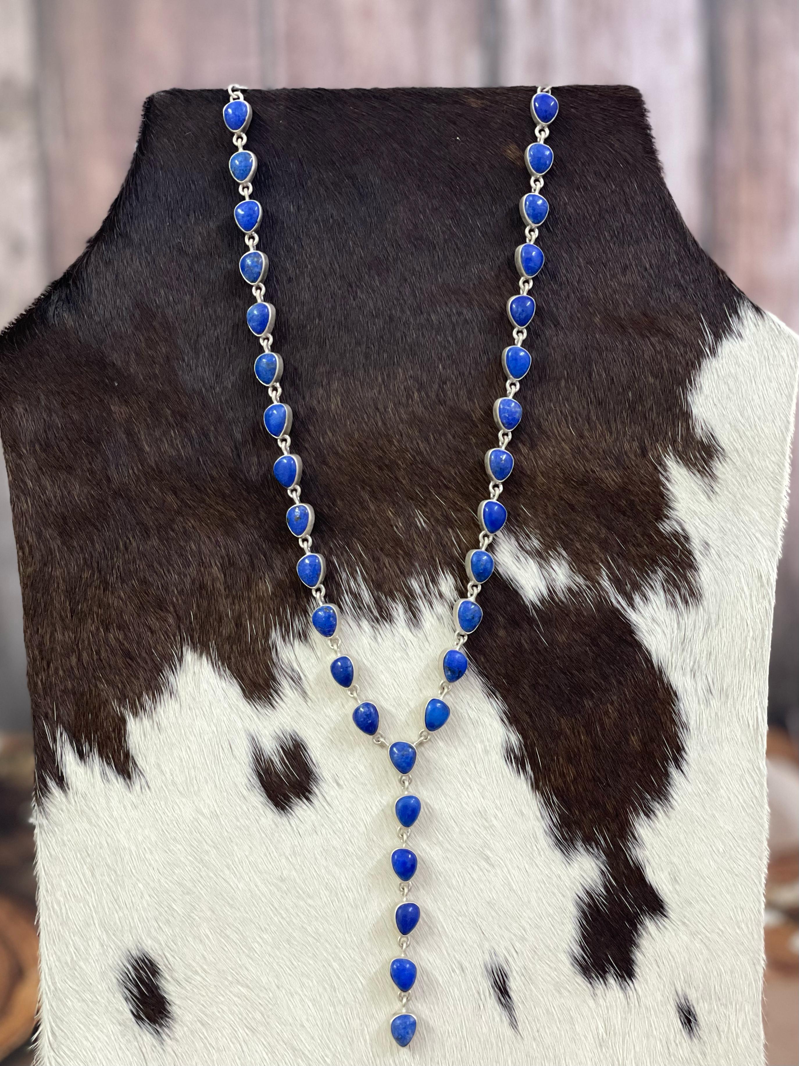 Handmade Sterling Silver Multi Gemstone Necklace with Signed Nizhoni