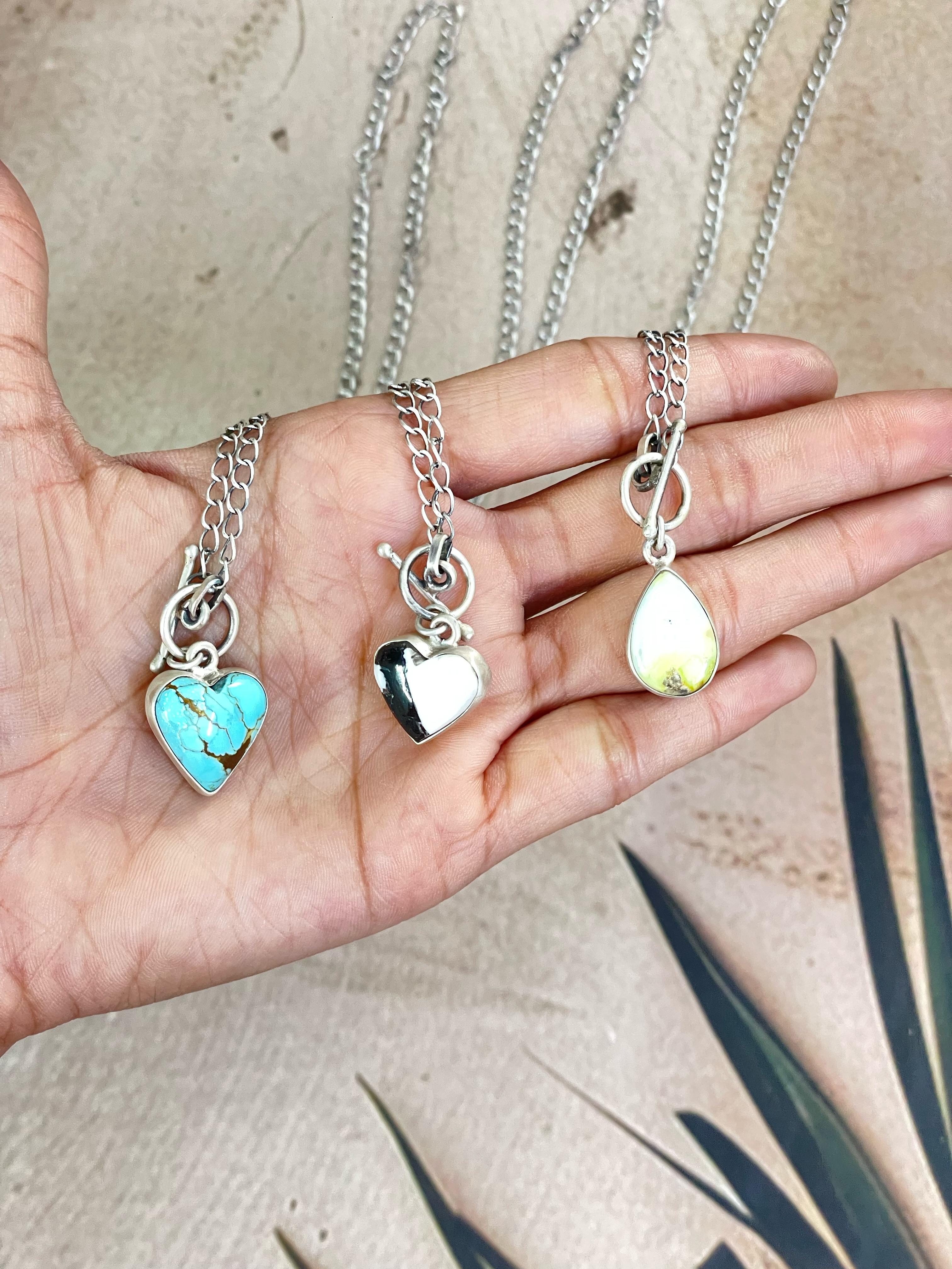 Handmade Sterling Silver Multi Stone Necklace with Signed Nizhoni