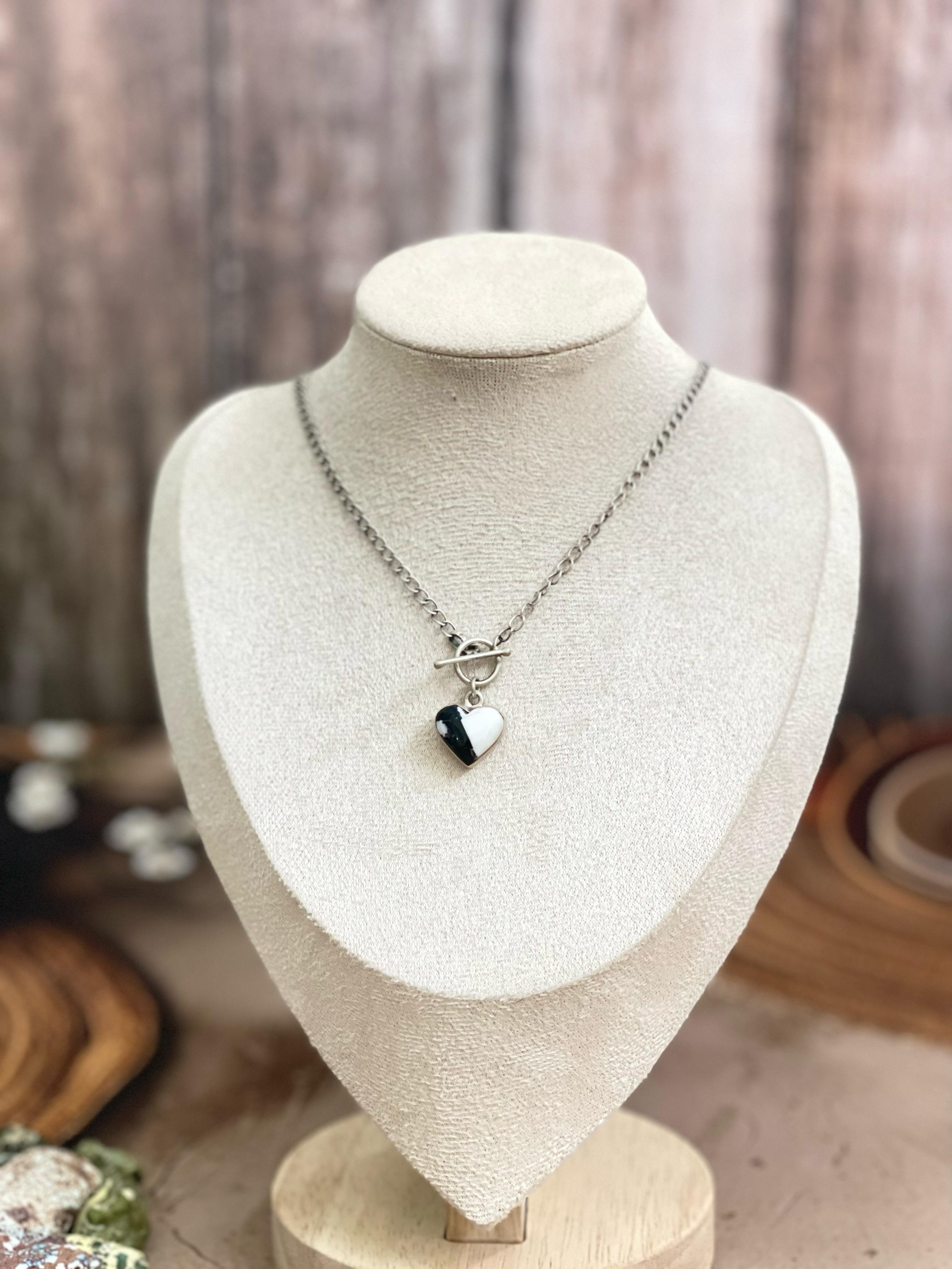 Handmade Sterling Silver Multi Stone Necklace with Signed Nizhoni