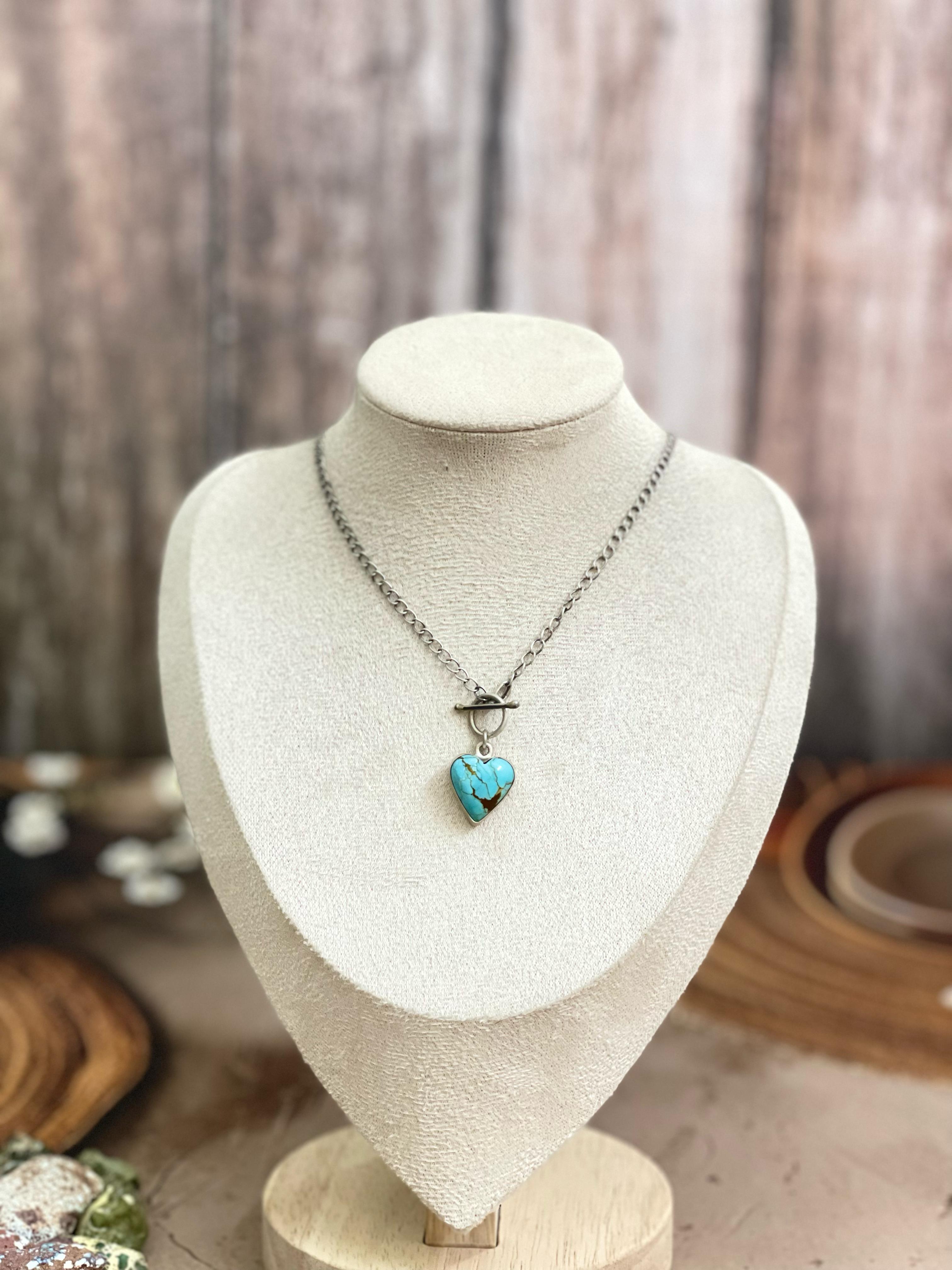 Handmade Sterling Silver Multi Stone Necklace with Signed Nizhoni