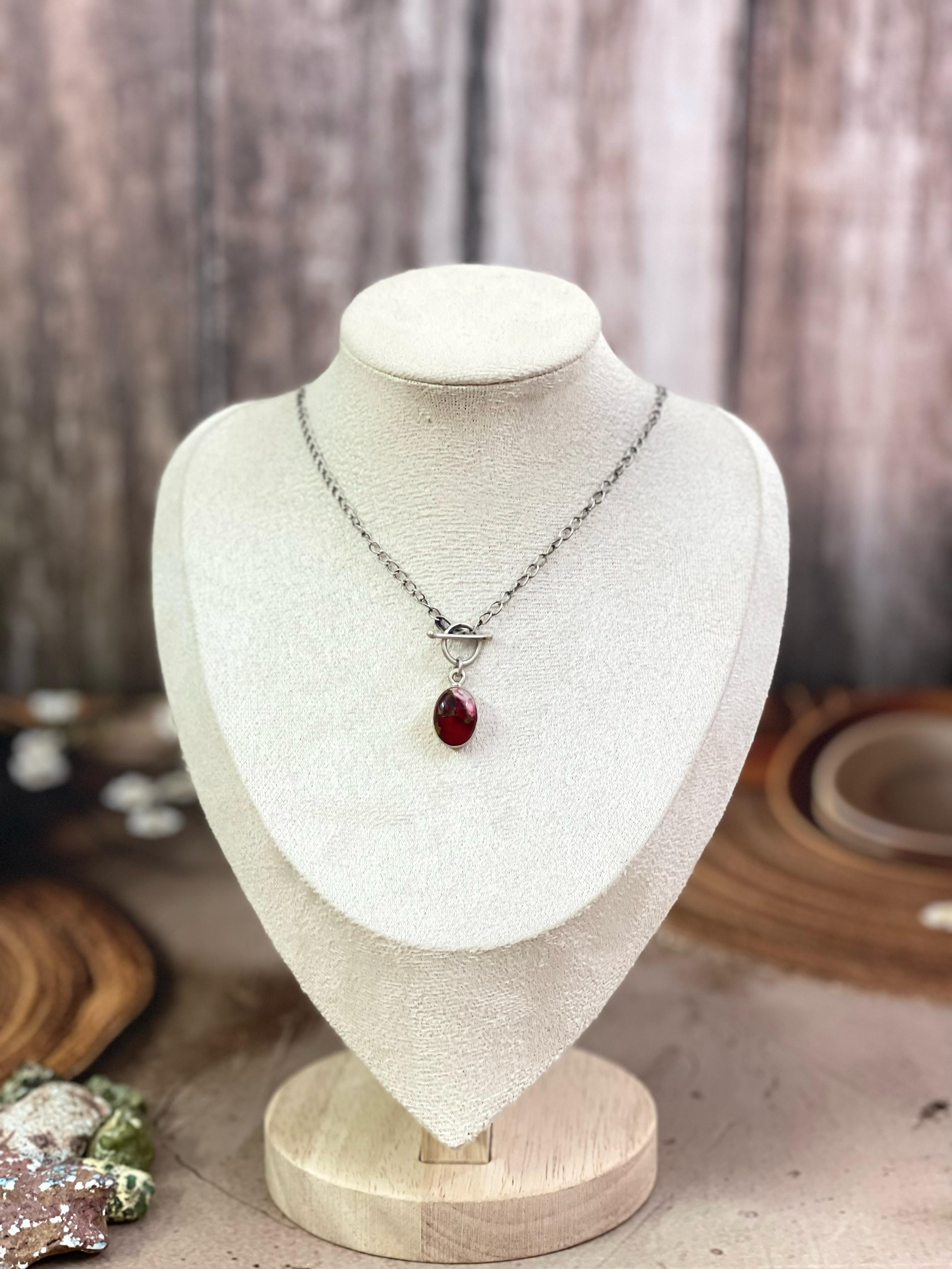 Handmade Sterling Silver Multi Stone Necklace with Signed Nizhoni