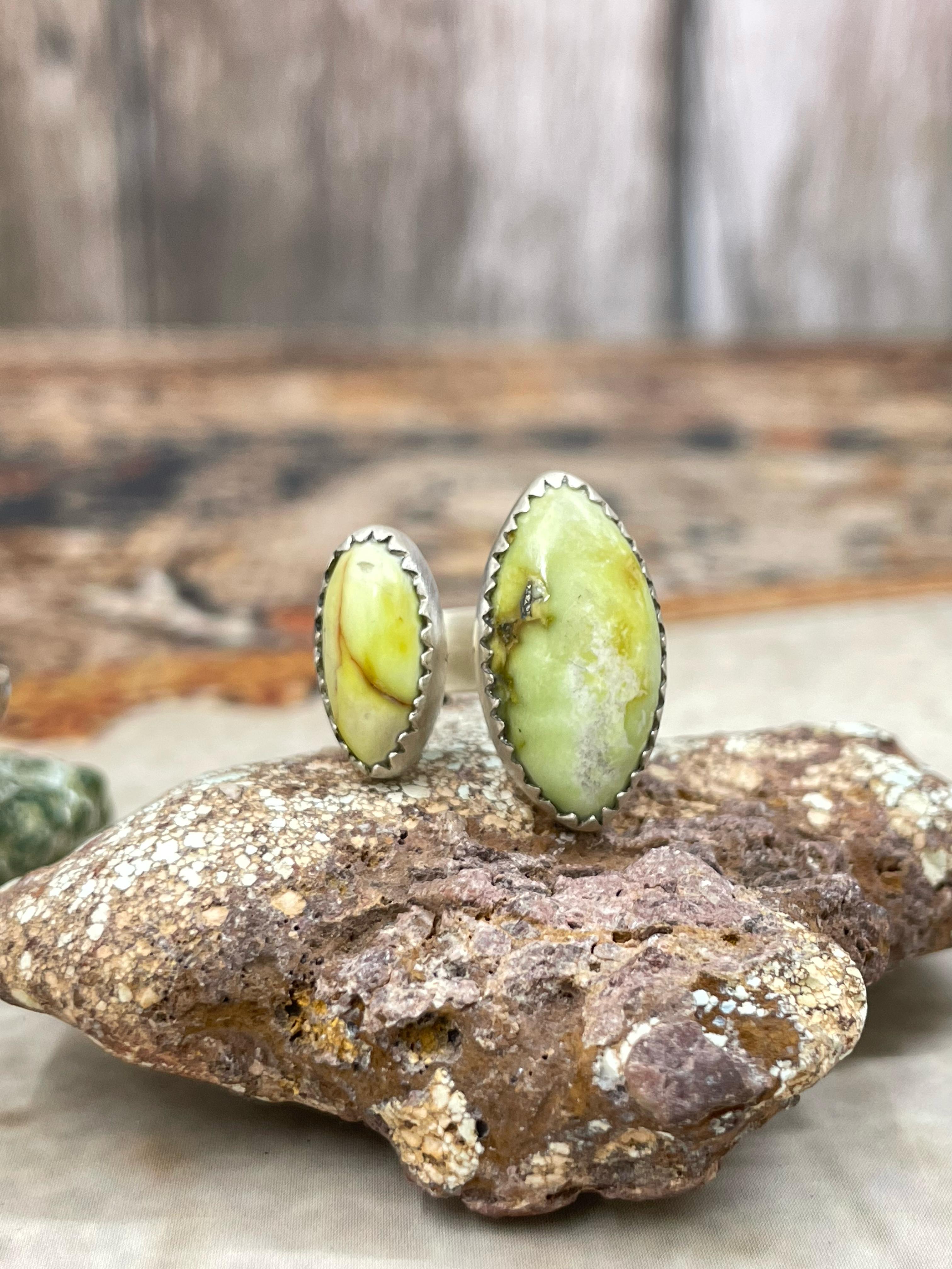 Handmade Sterling Silver Palomino Adjustable Ring with Signed Nizhoni