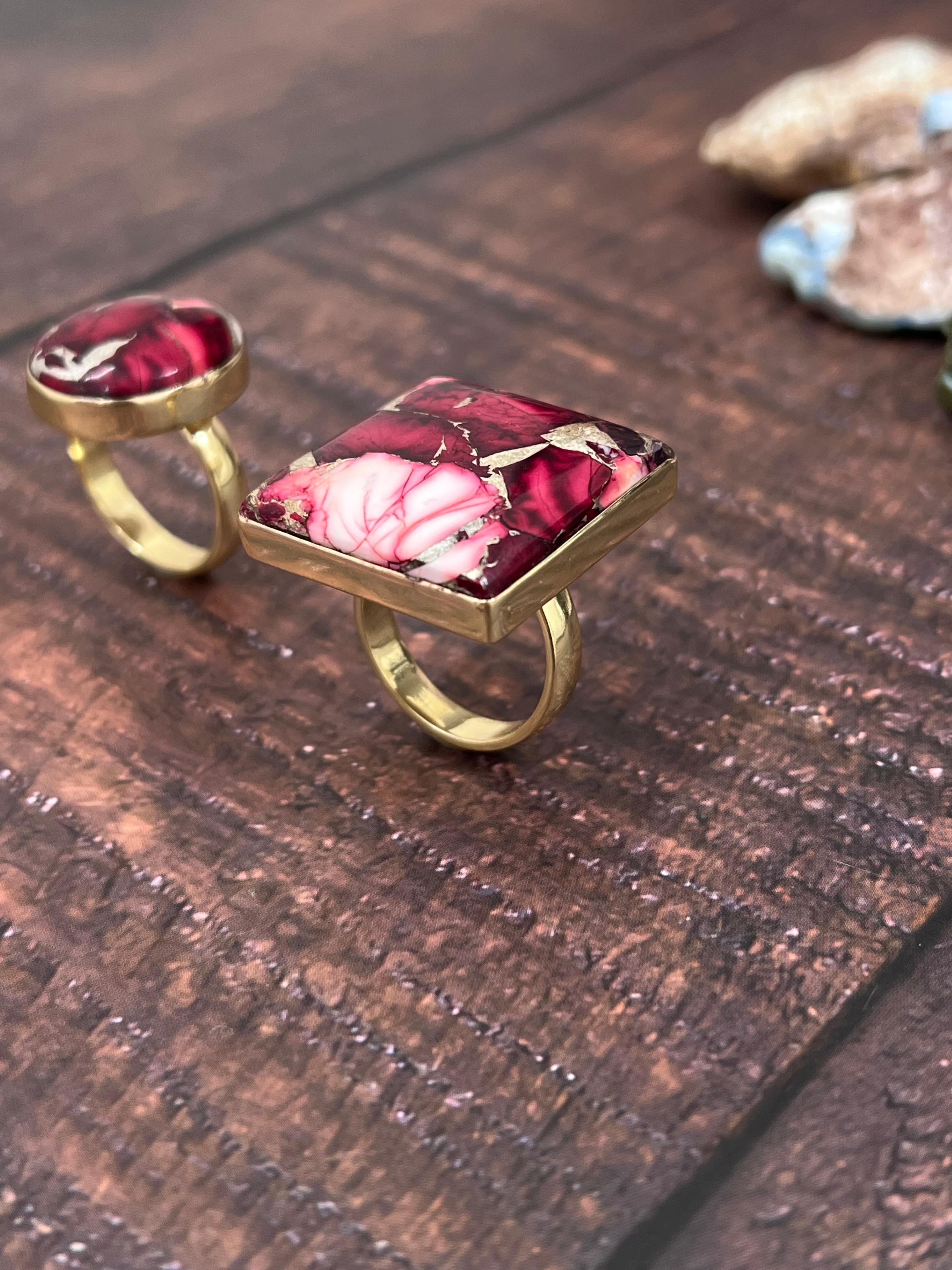 “The Golden Collection” Handmade Natural Dahlia Rose Adjustable Ring