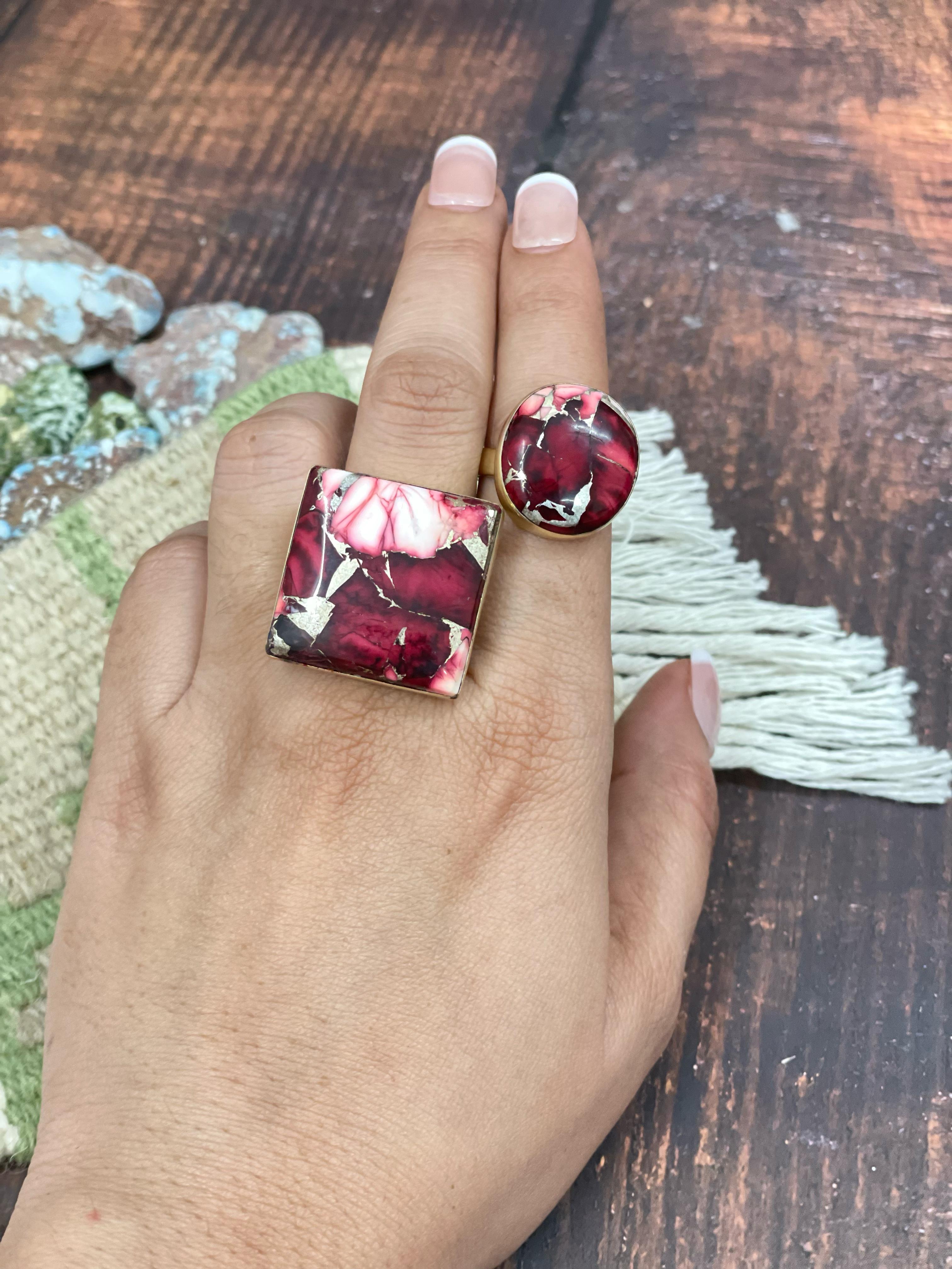 “The Golden Collection” Handmade Natural Dahlia Rose Adjustable Ring