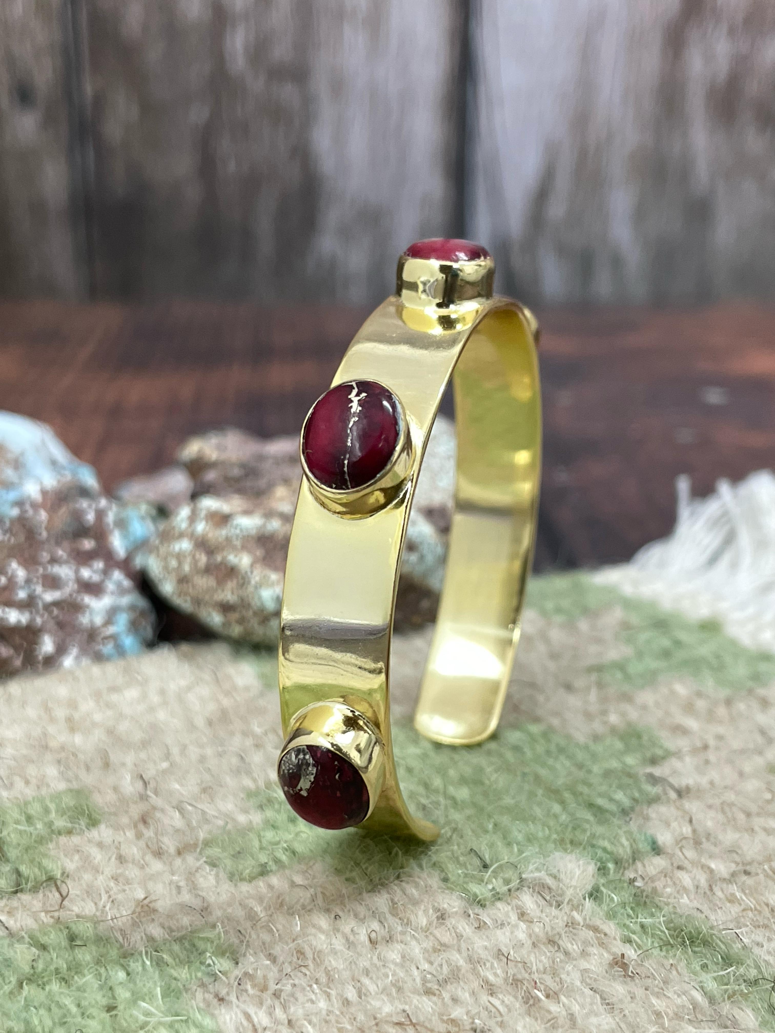 “The Golden Collection” SUMMERHAVEN Handmade Natural Gold Plated Dahlia Rose Cuff Bracelet