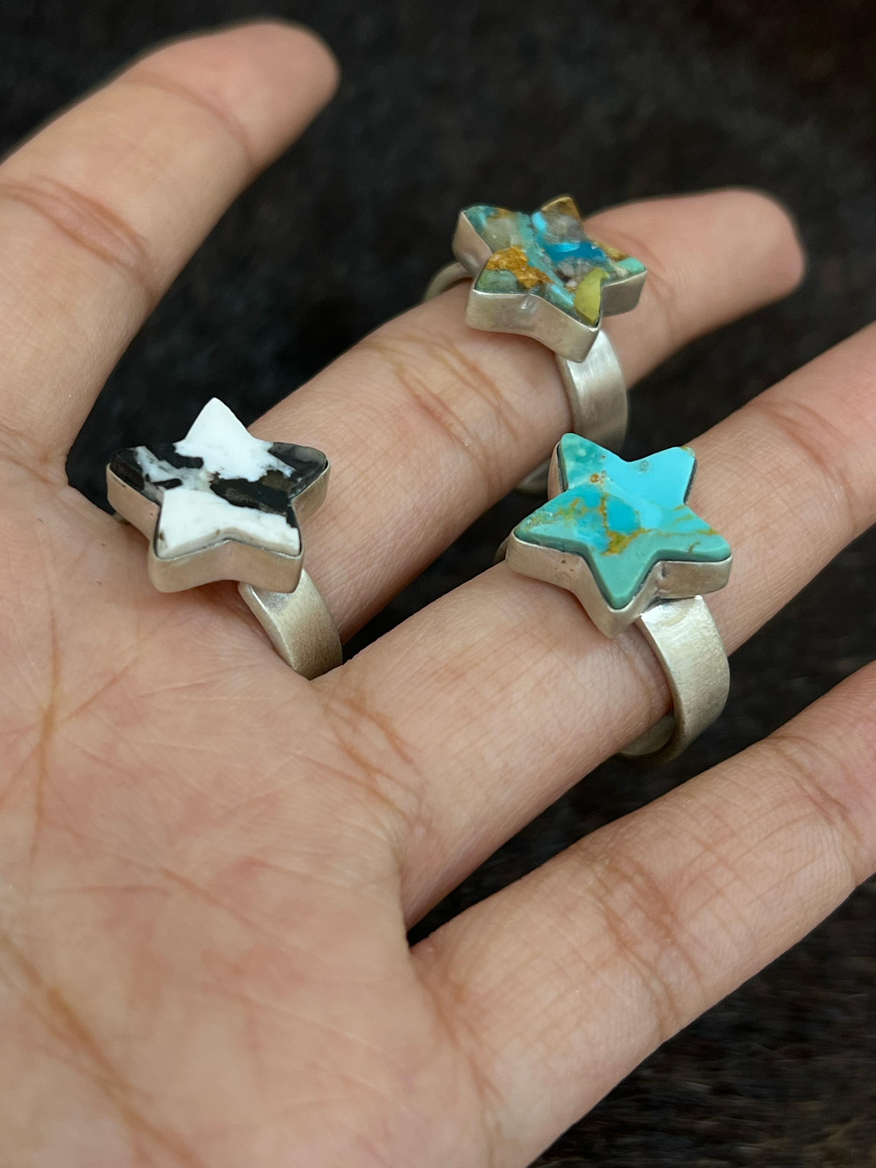 Handmade Sterling Silver Multi Stone Adjustable Ring With Signed Nizhoni