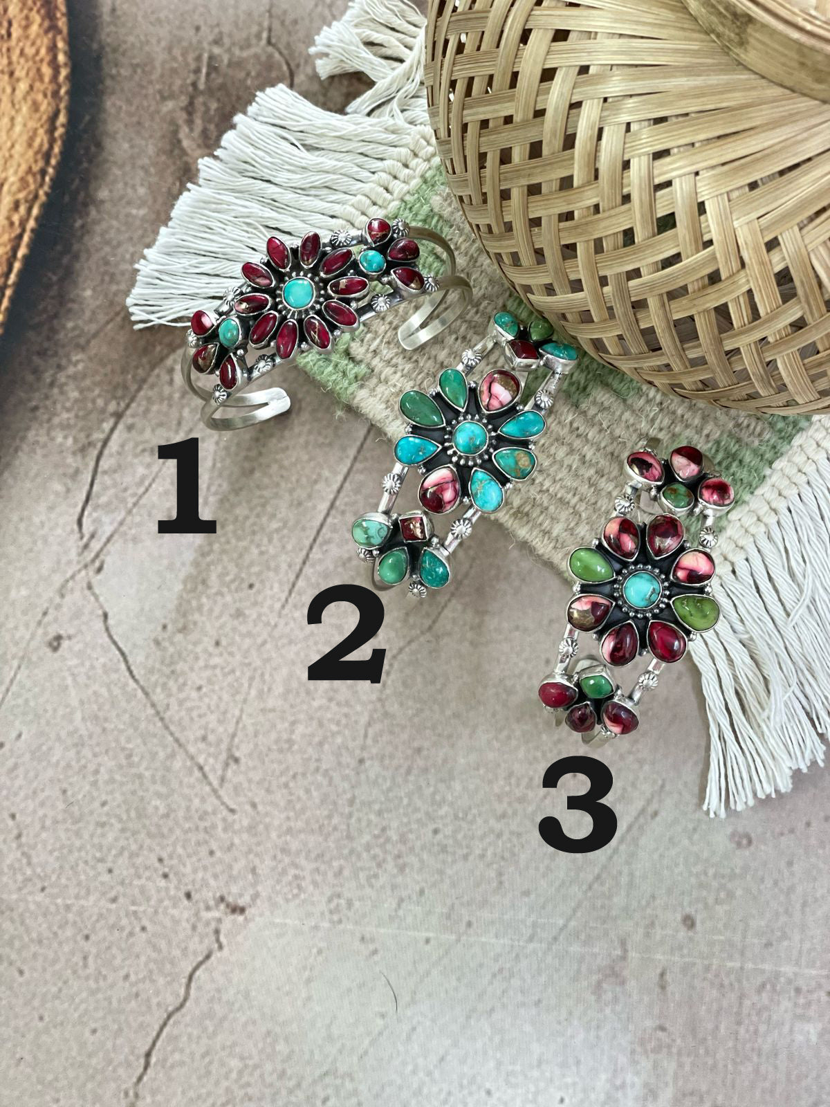 Handmade Sterling Silver Dahlia Rose with Emerald Valley Turquoise Cuff/Flower Bracelet with Signed Nizhoni