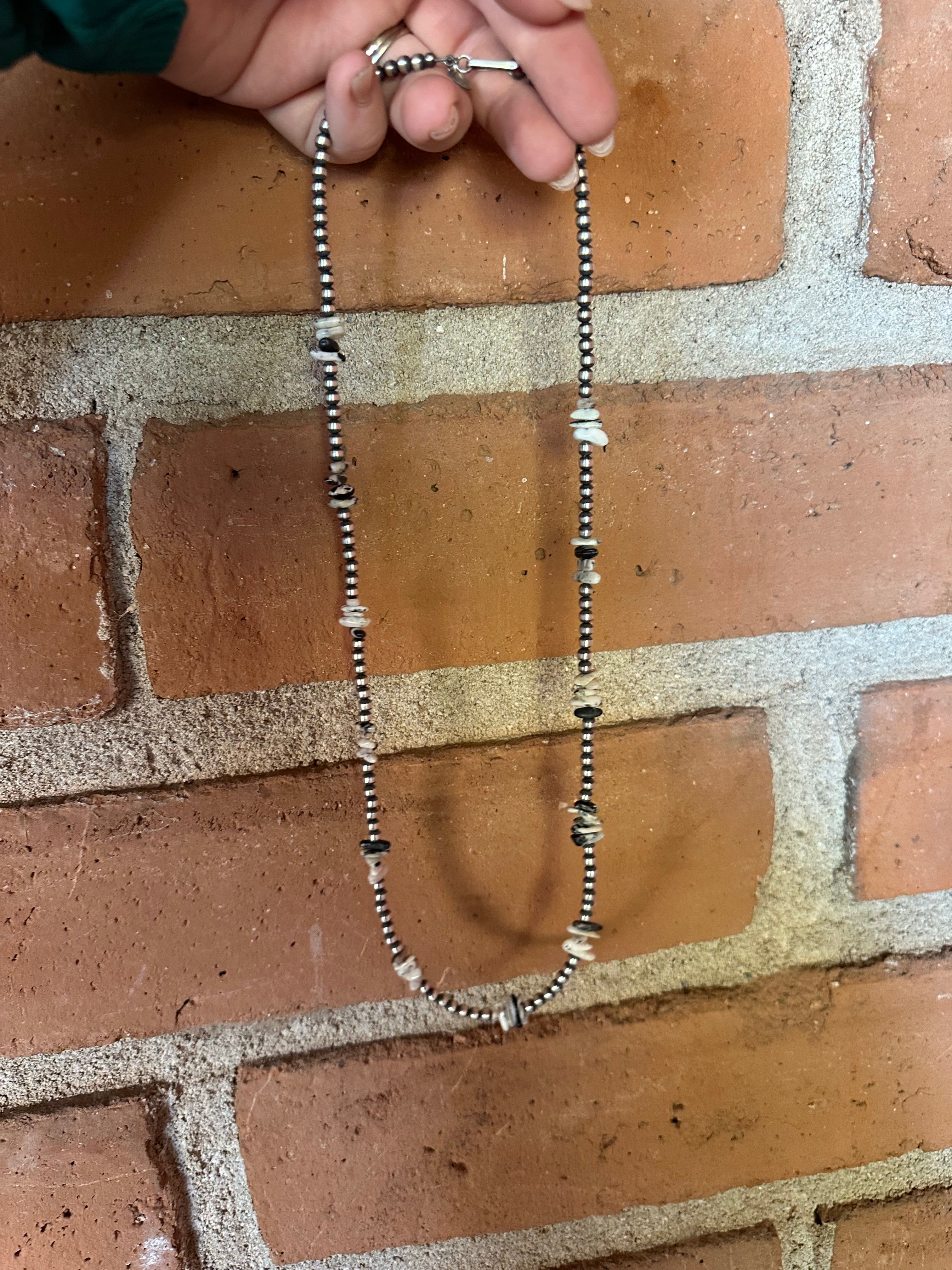 Handcrafted Pearl Sterling Silver & White Buffalo Beaded Necklaces