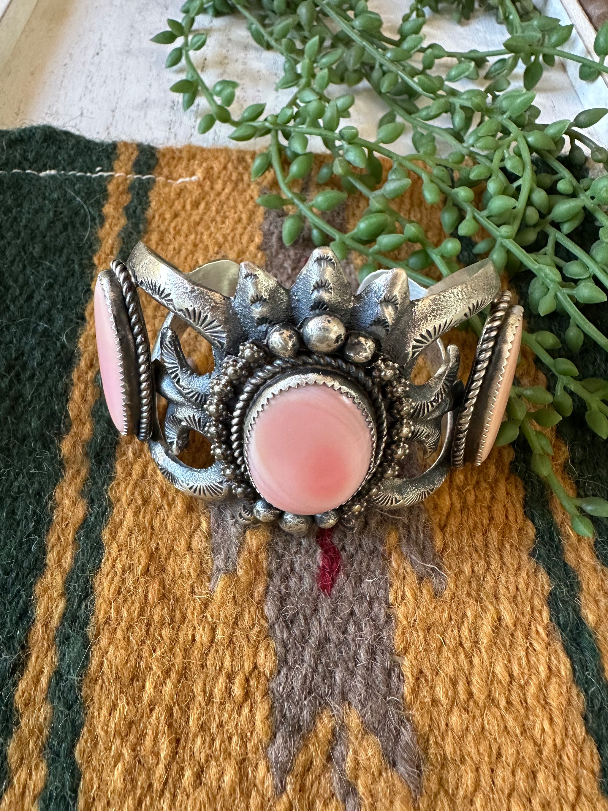 Vintage hotsell Sterling Silver Pink Mother of Pearl Bracelet