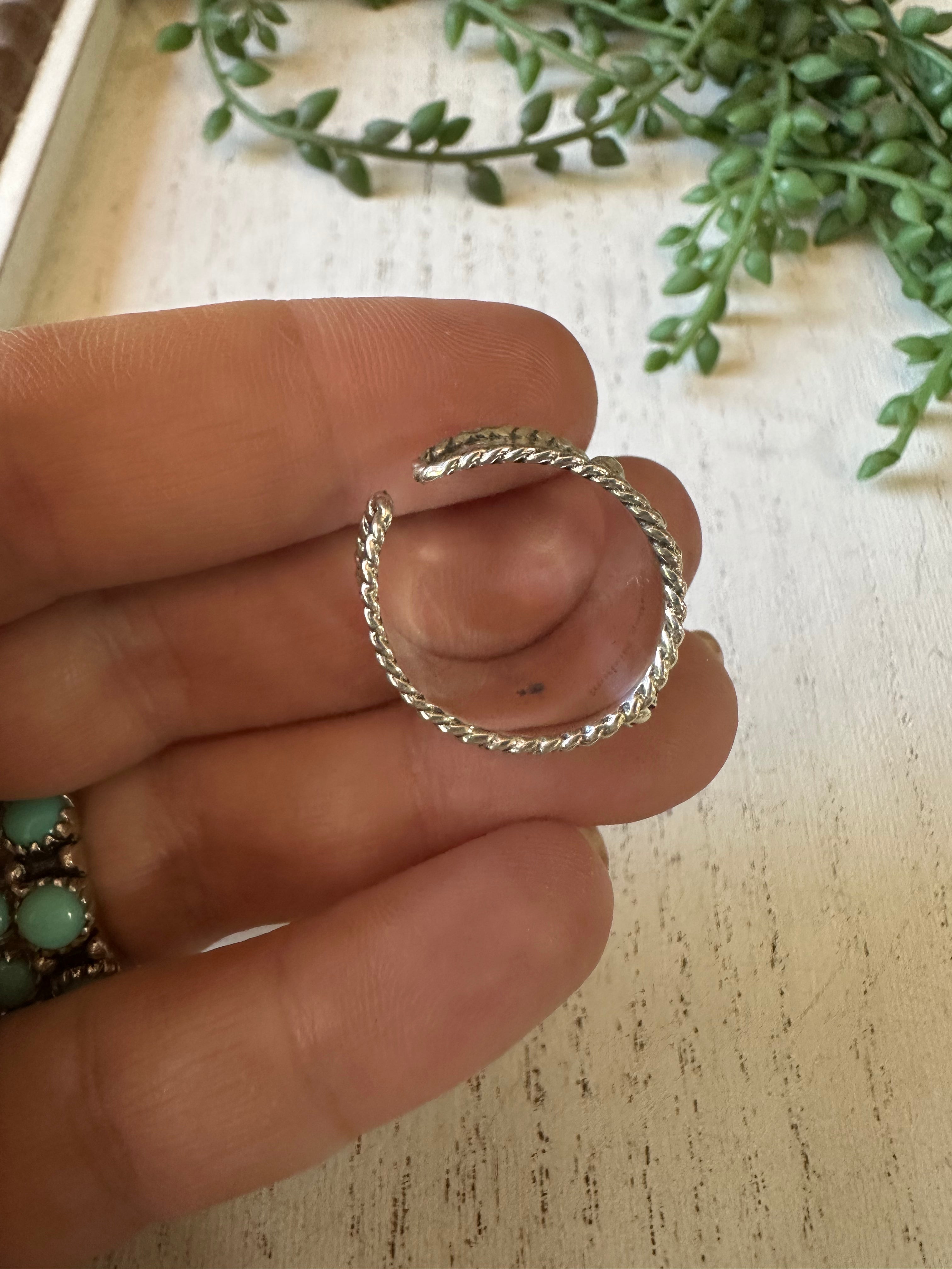 Beautiful Handmade Purple Fire Opal And Sterling Silver Adjustable Flower Ring