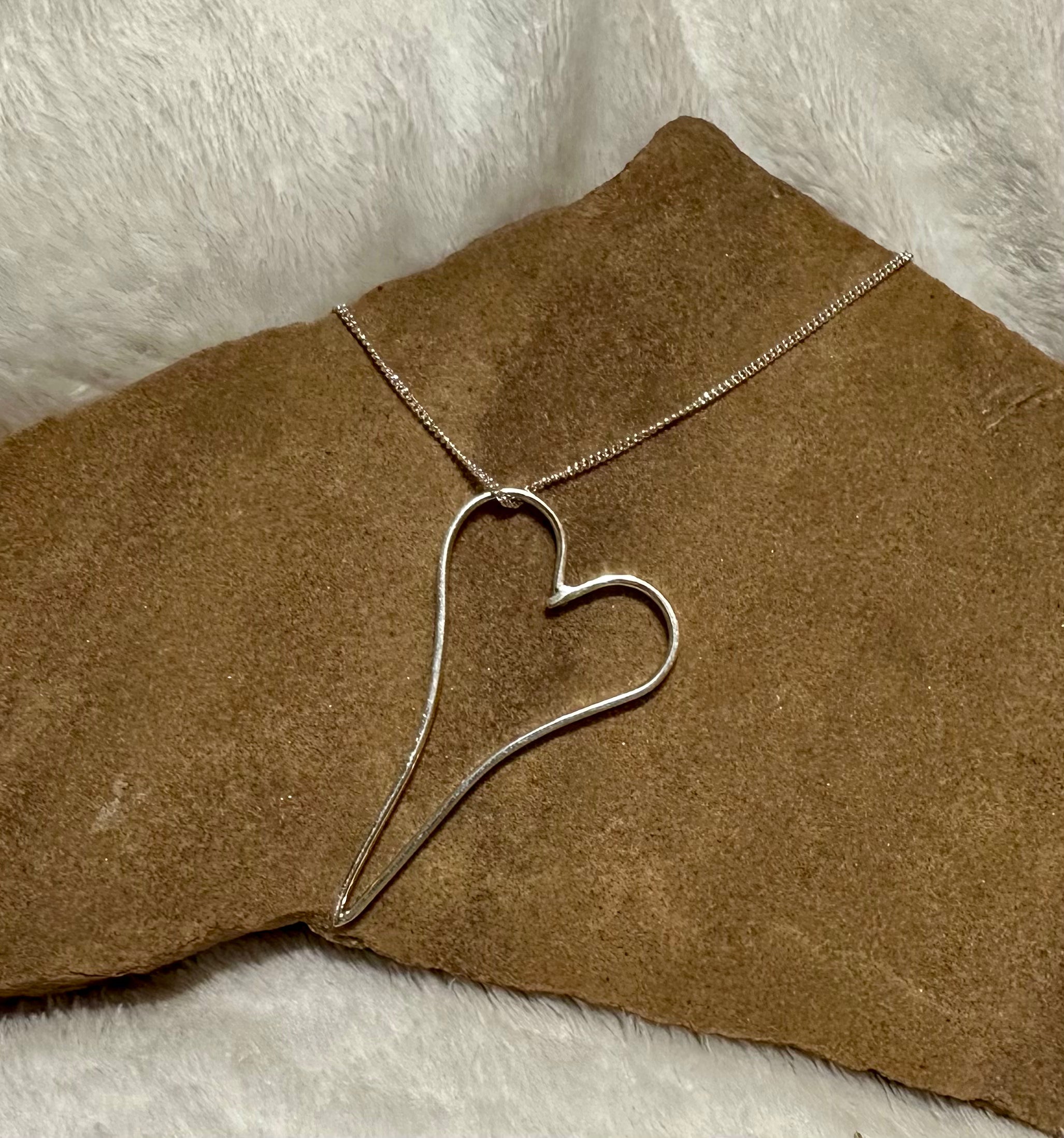 Freeform Heart Sterling Silver Necklace
