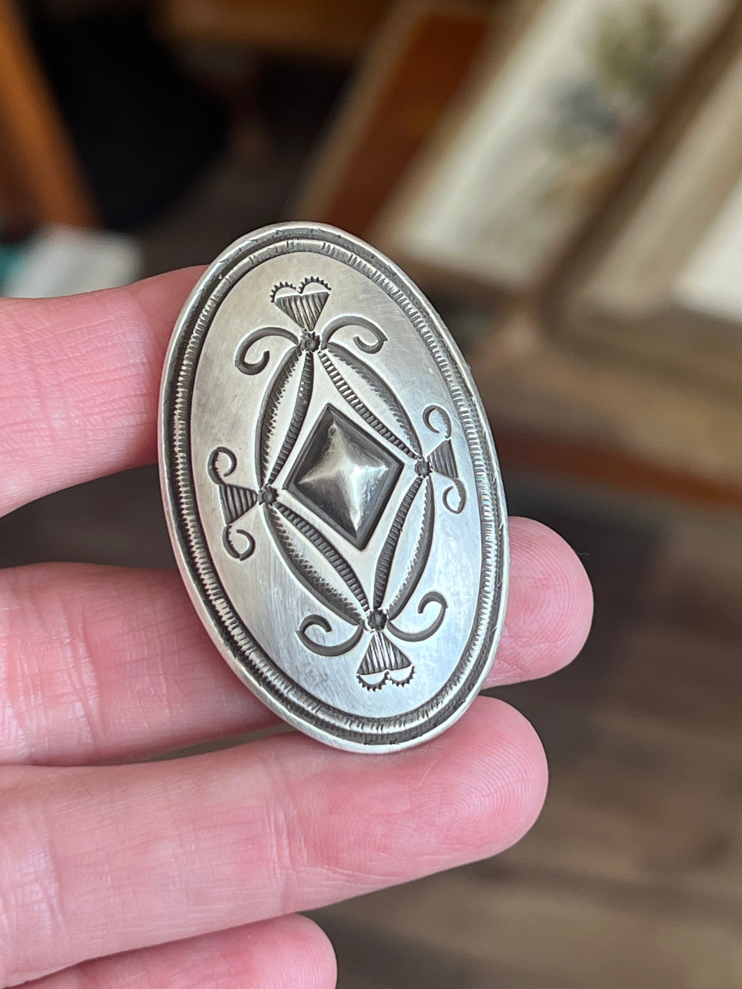 Handcrafted Sterling Silver Repousse Ring by Calvin Martinez, Size 9