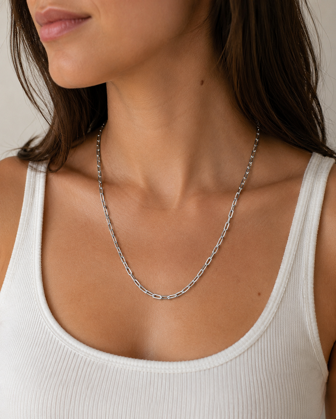 3mm Paperclip Chain 20” Necklace