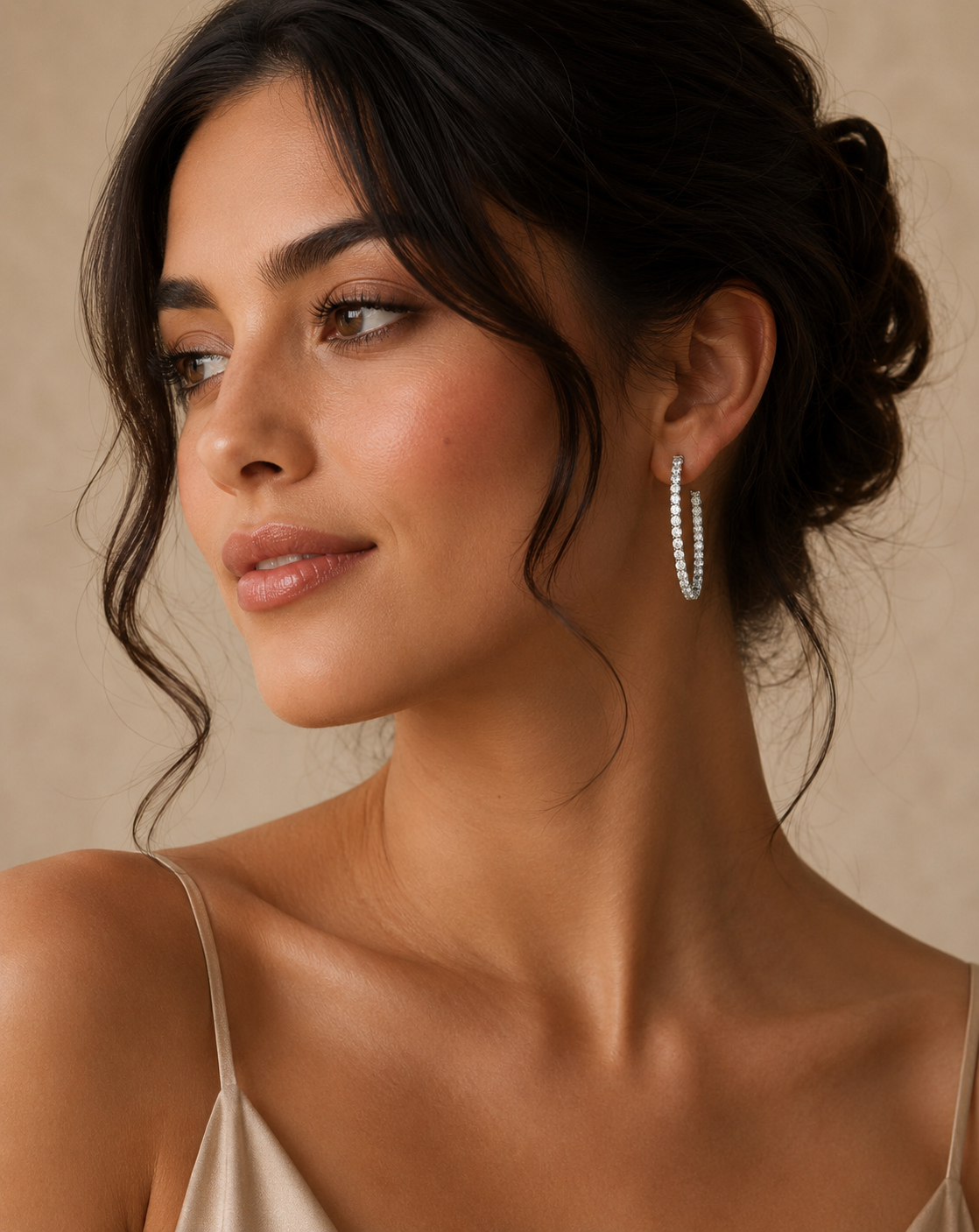 Silver Plated CZ Hoop Earrings