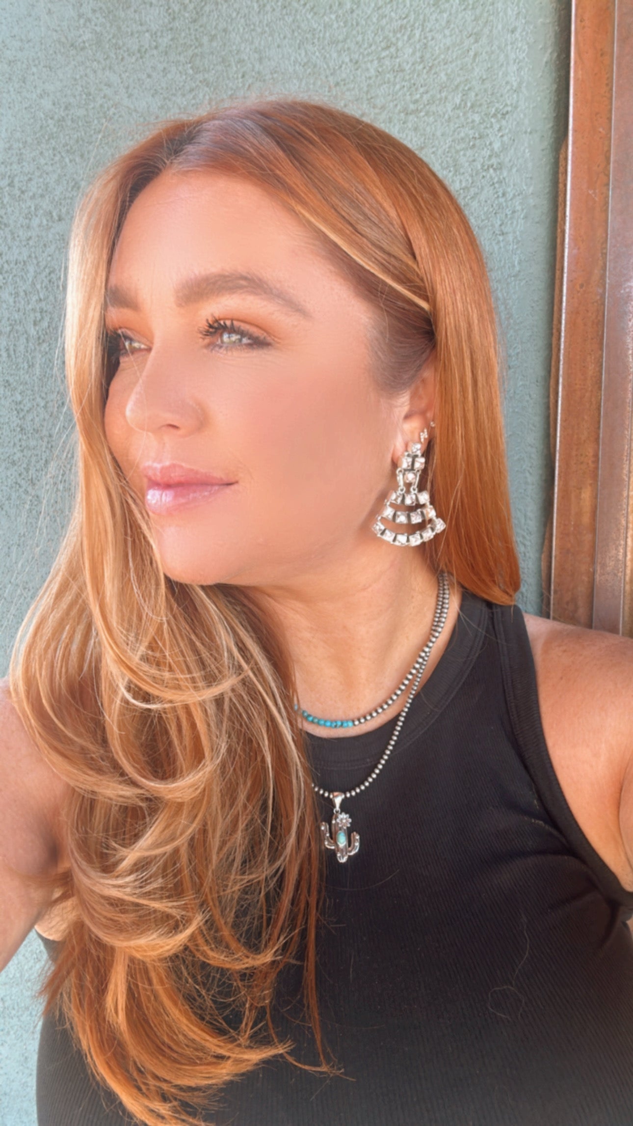 Handmade Wild Horse & Sterling Silver Dangle Earrings