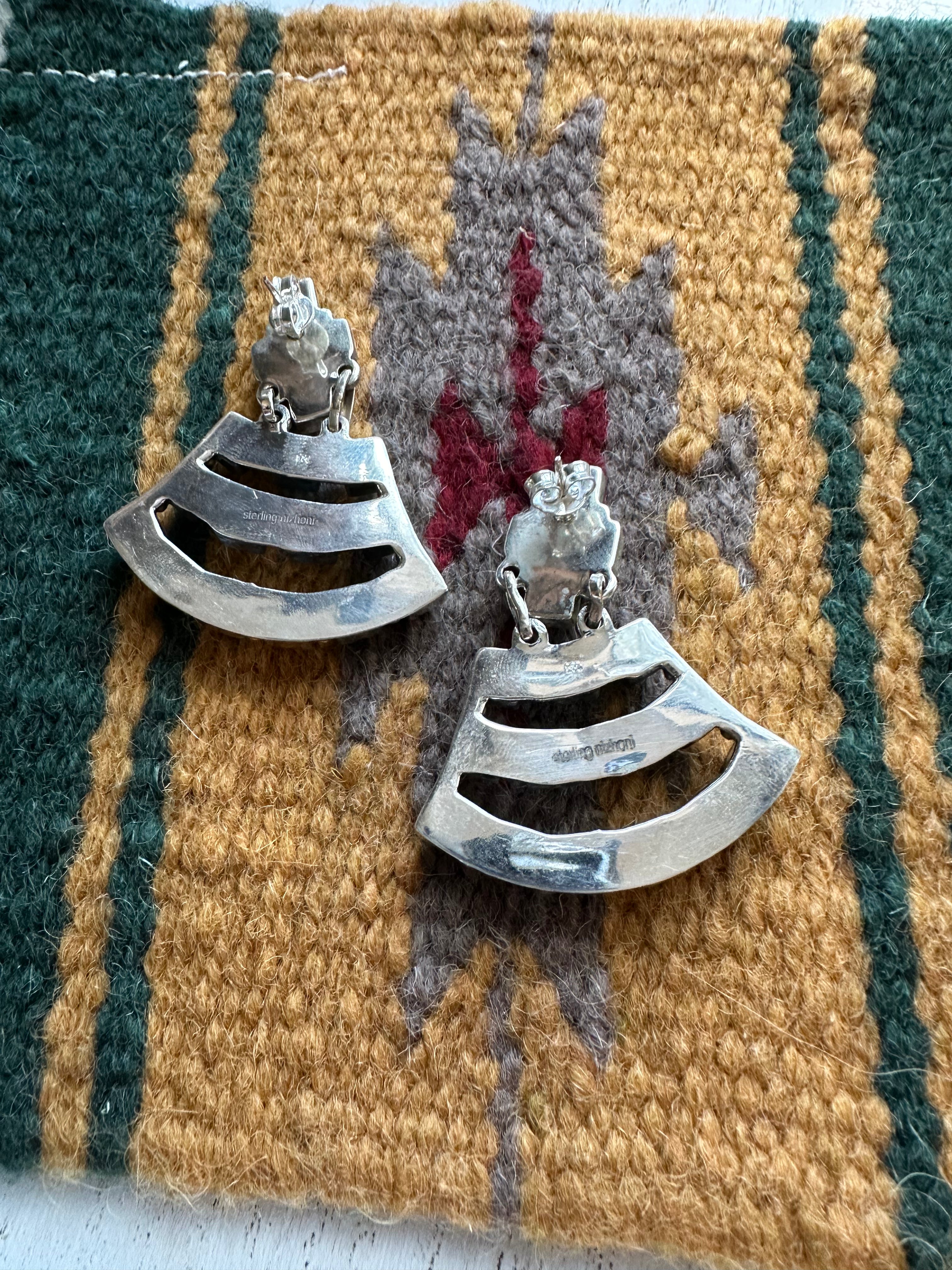 Handmade Wild Horse & Sterling Silver Dangle Earrings