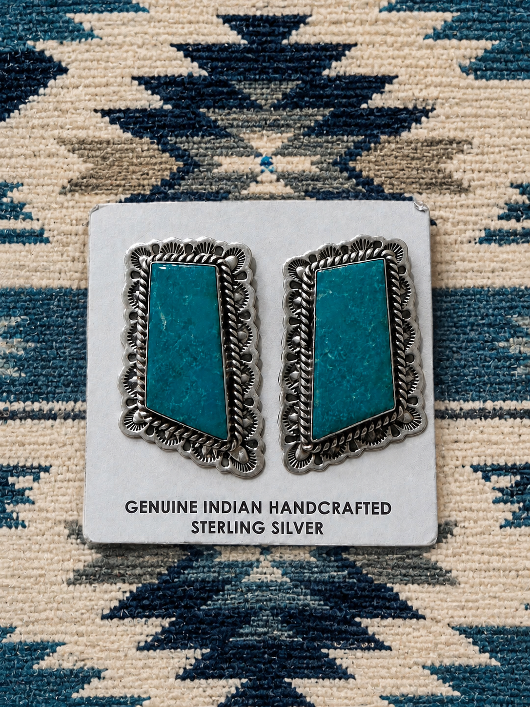 Handcrafted Sterling Silver & Turquoise Post Earrings