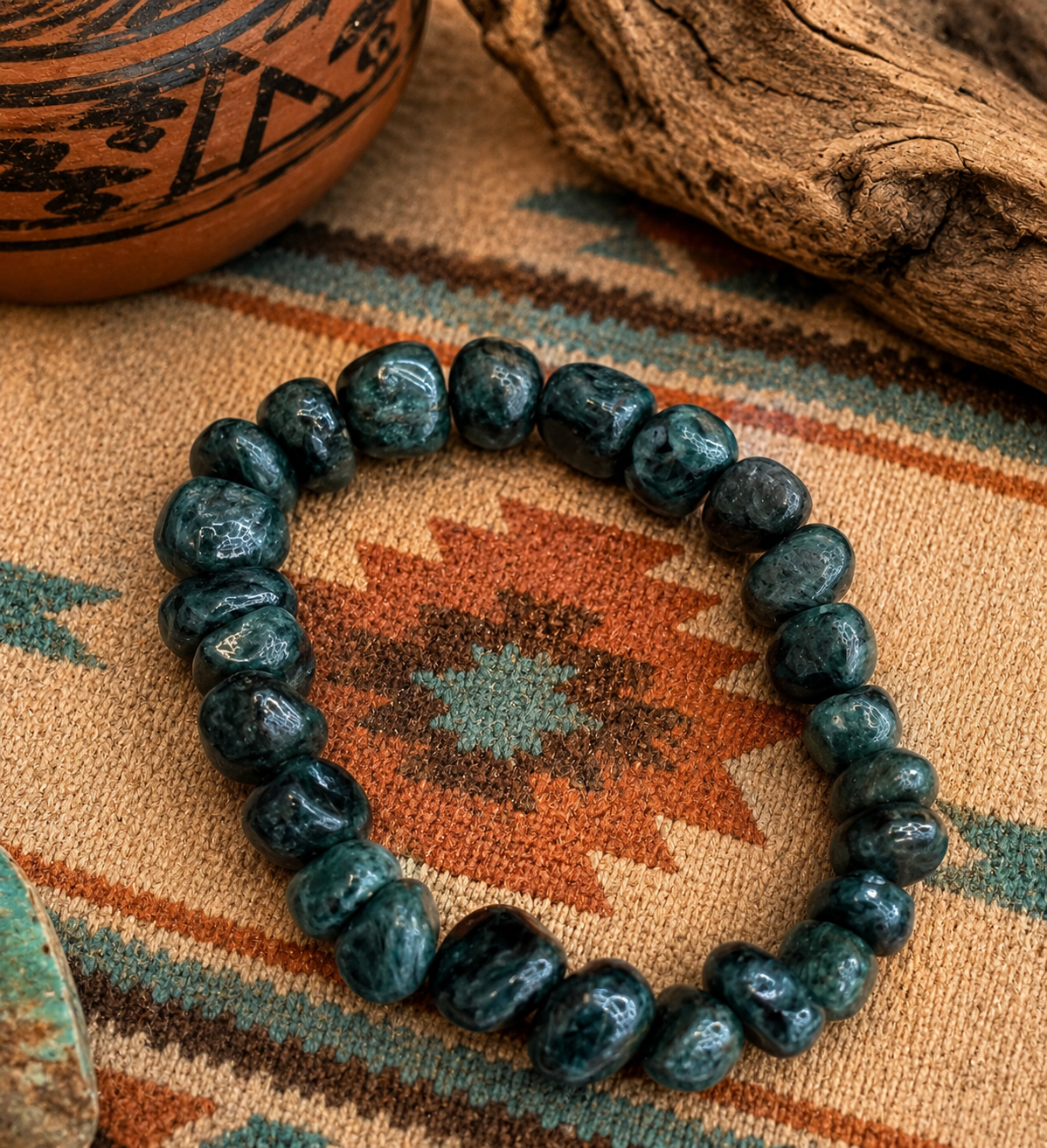 Apatite Green stretch bracelet