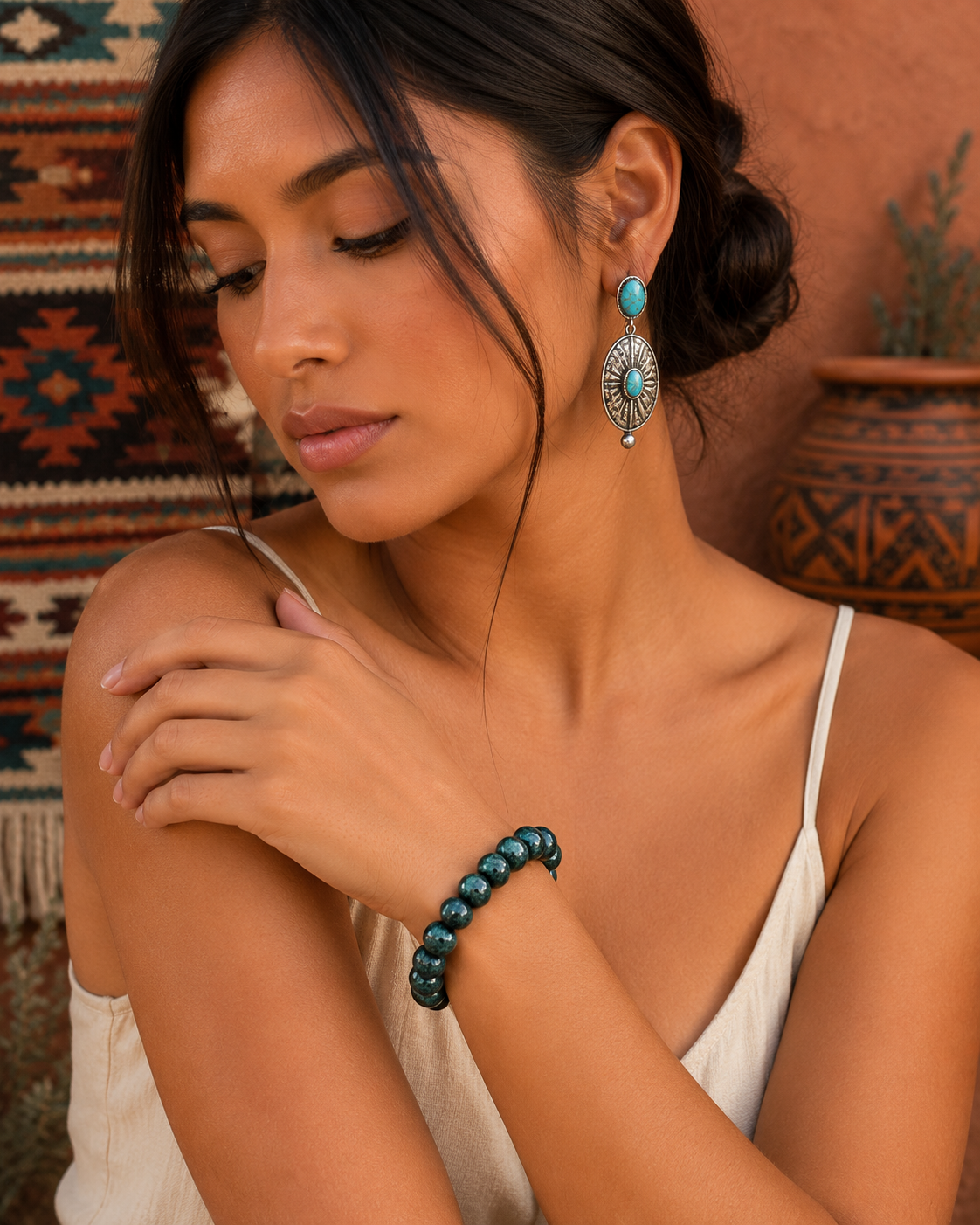 Apatite Green stretch bracelet