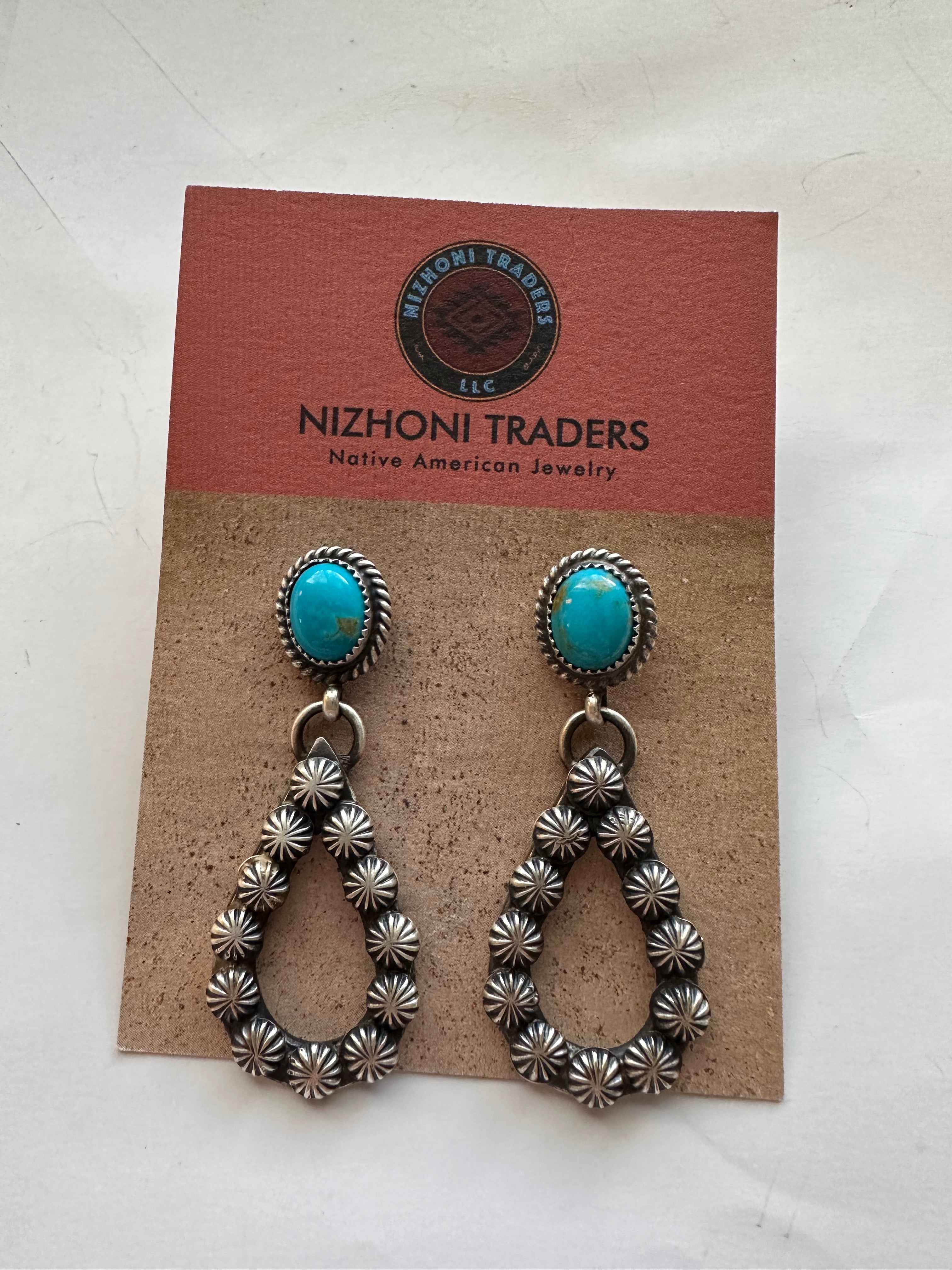 “Turquoise Spirit” Handcrafted Turquoise & Sterling Silver Dangle Earrings Signed