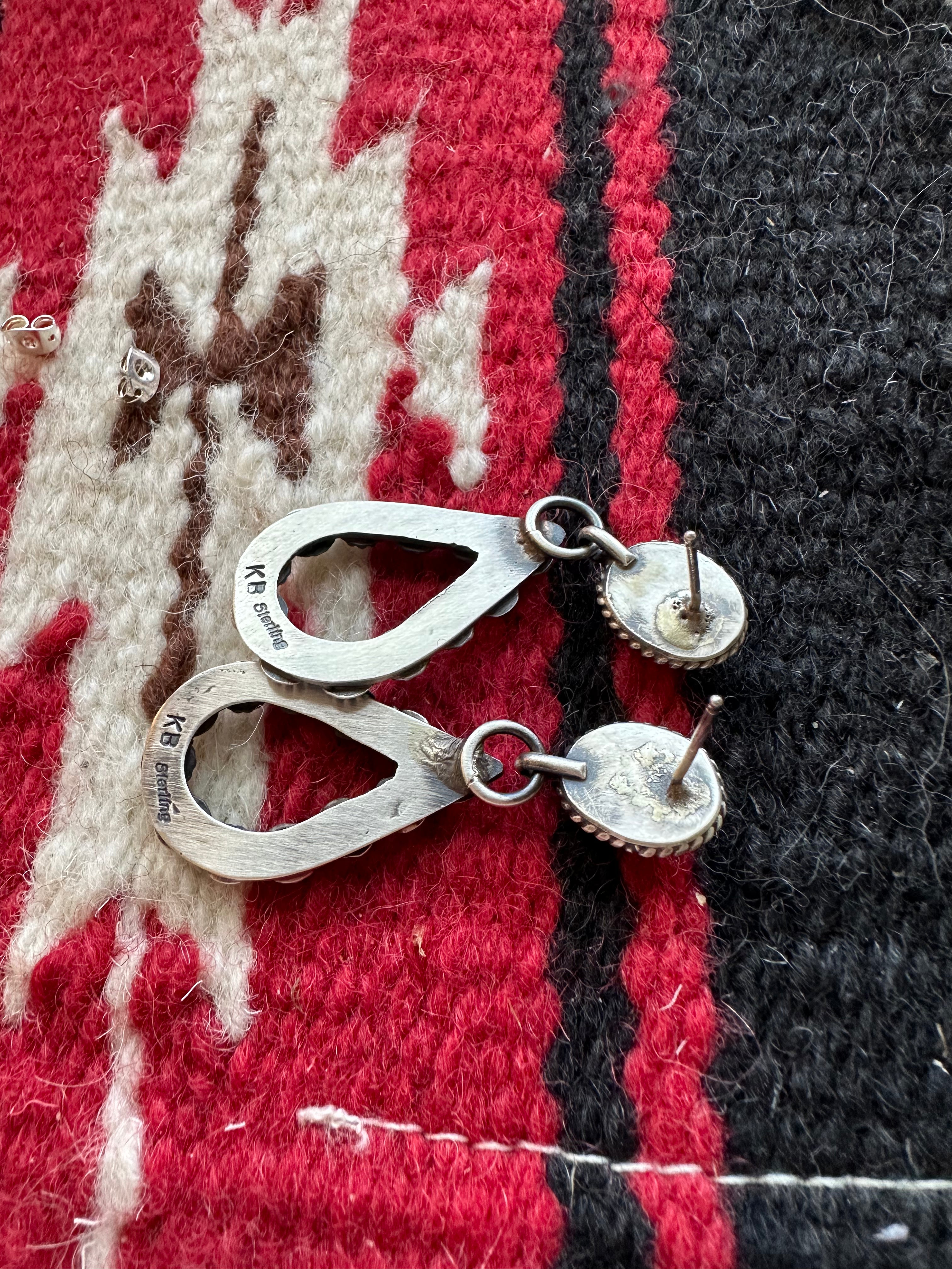 “Turquoise Spirit” Handcrafted Turquoise & Sterling Silver Dangle Earrings Signed