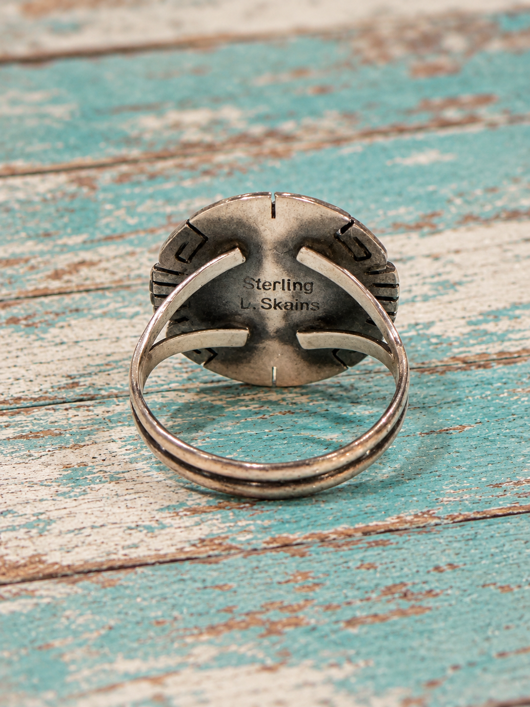Handcrafted Round Golden Hills Turquoise & Sterling Silver Ring