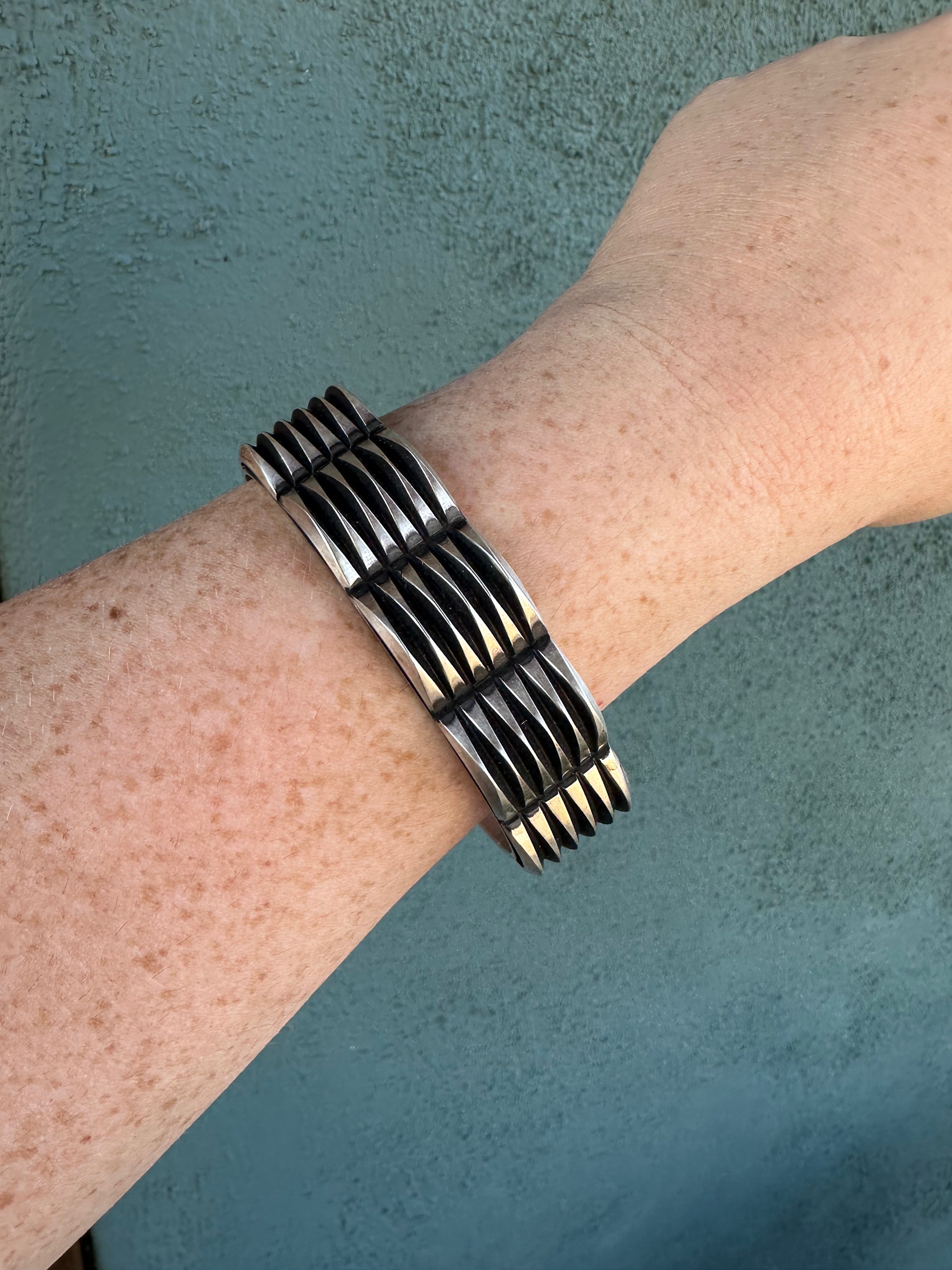 Leander Tahe Handcrafted Sterling Silver Cuff Bracelet