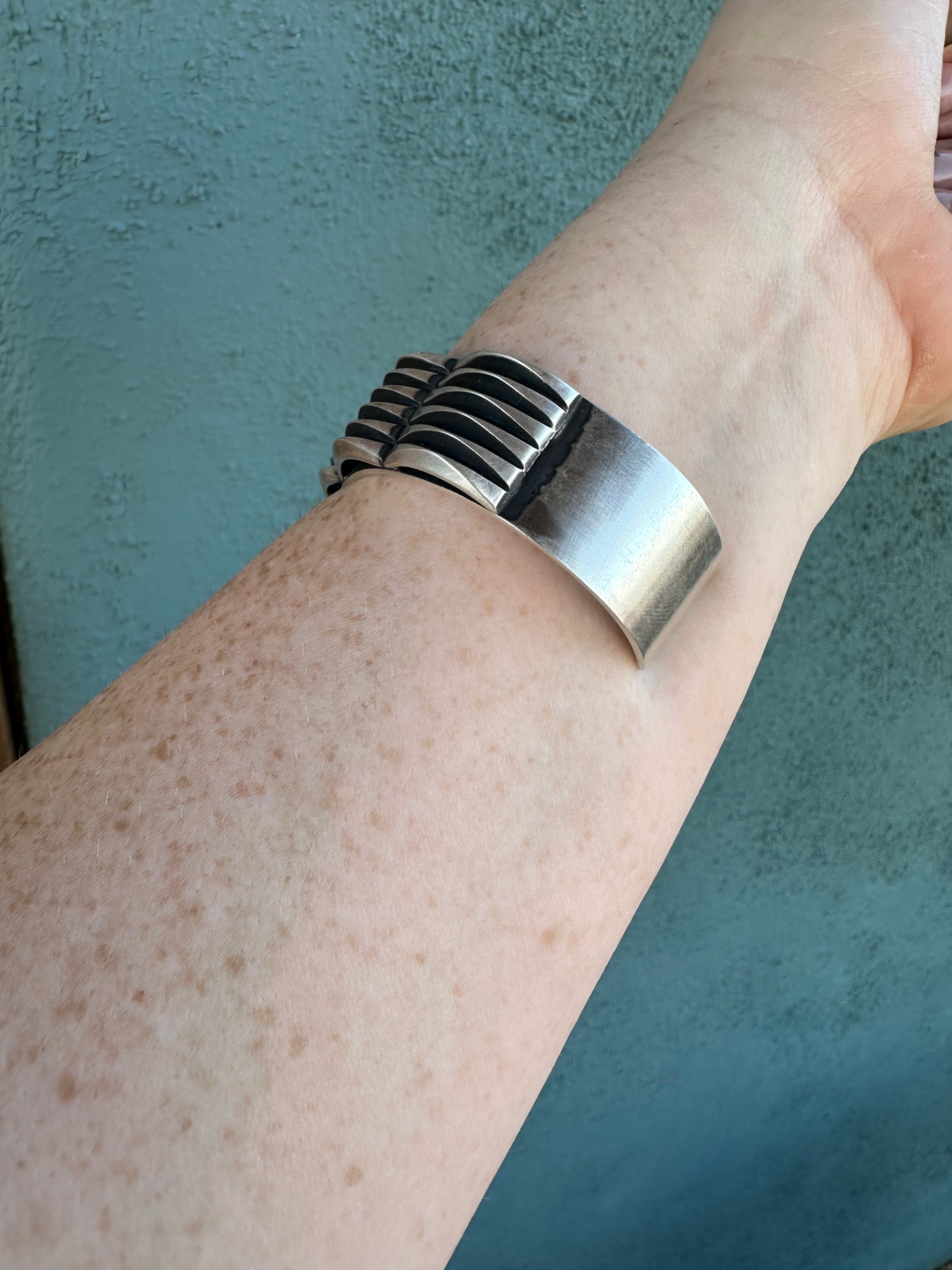 Leander Tahe Handcrafted Sterling Silver Cuff Bracelet