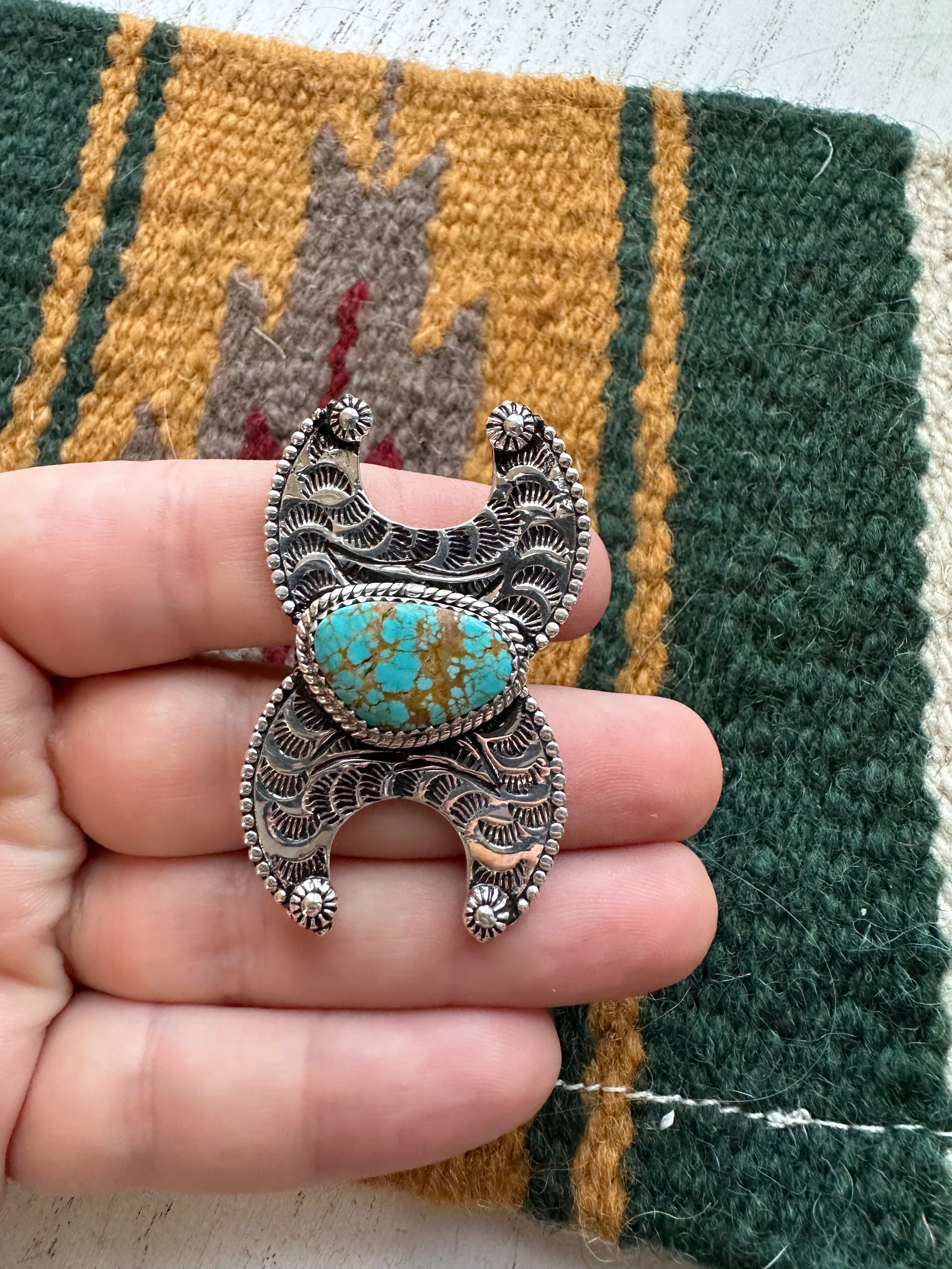 “Crazy 8” Handmade Number 8 Turquoise And Sterling Silver Adjustable Ring