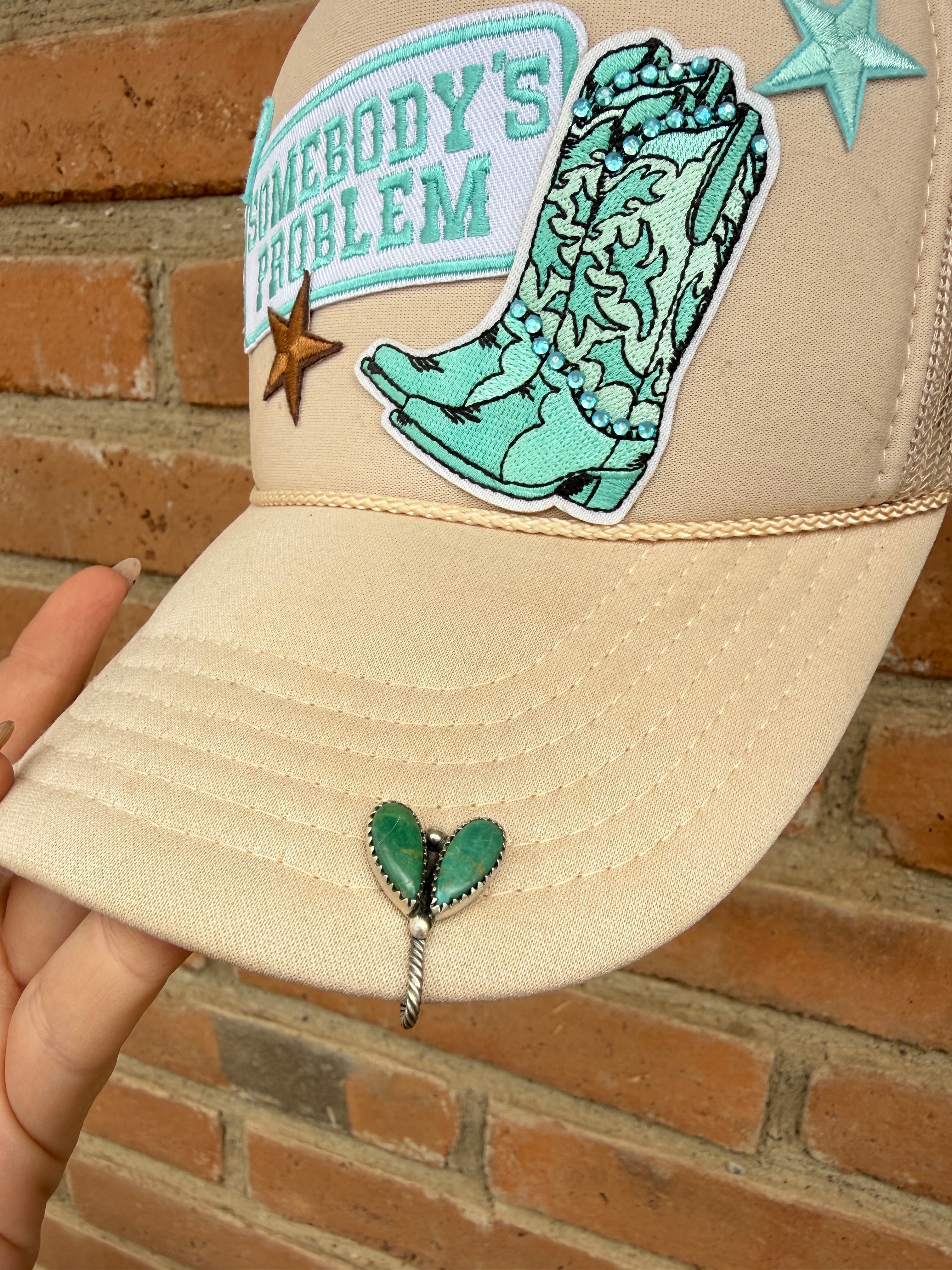 Handmade Sterling Silver Kingman Turquoise Hat Pin "Signed Nizhoni"