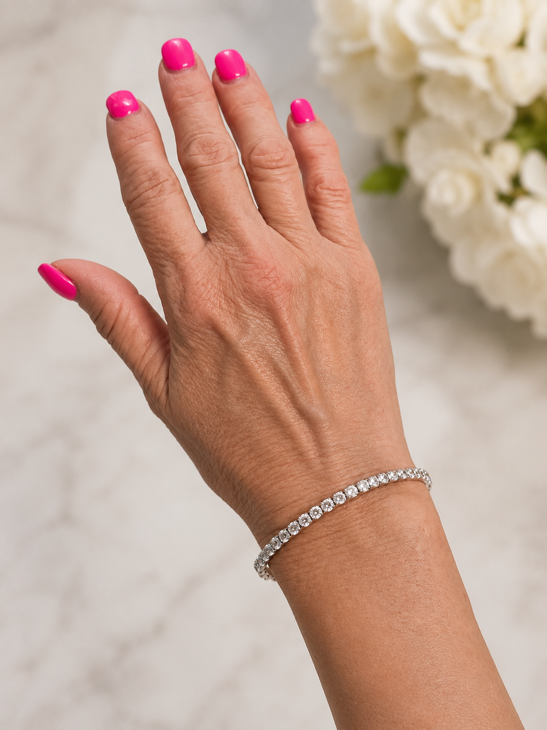 Sterling Silver CZ & Paperclip Chain Bracelet