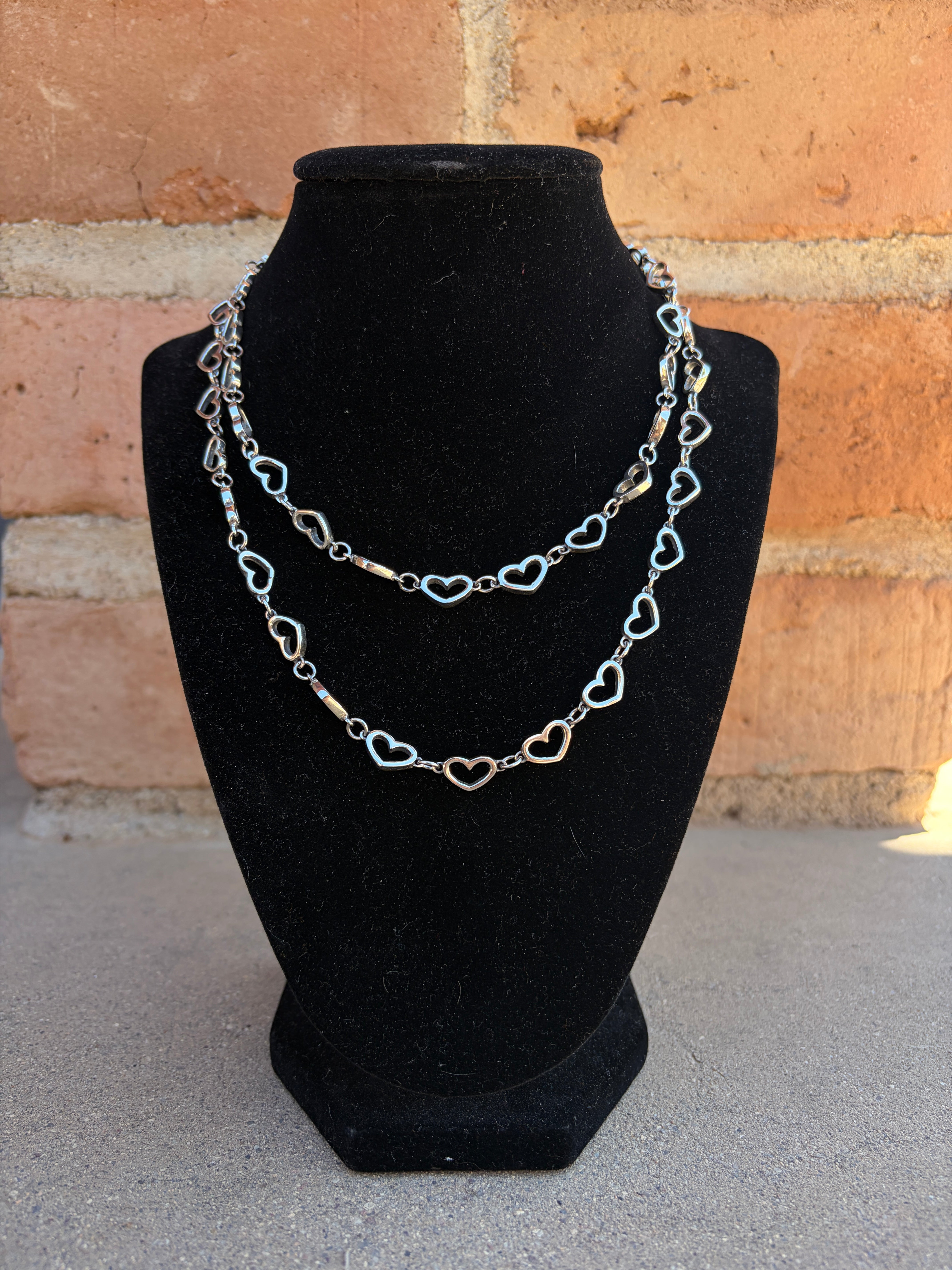 Handmade Sterling Silver Chain Heart Necklace