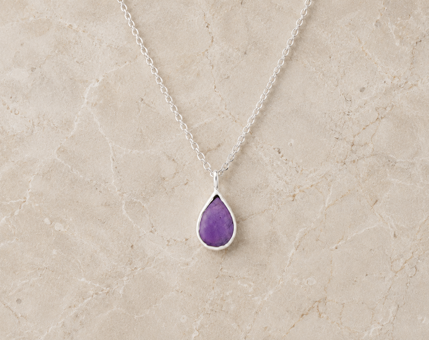 Petite Amethyst Teardrop Necklace