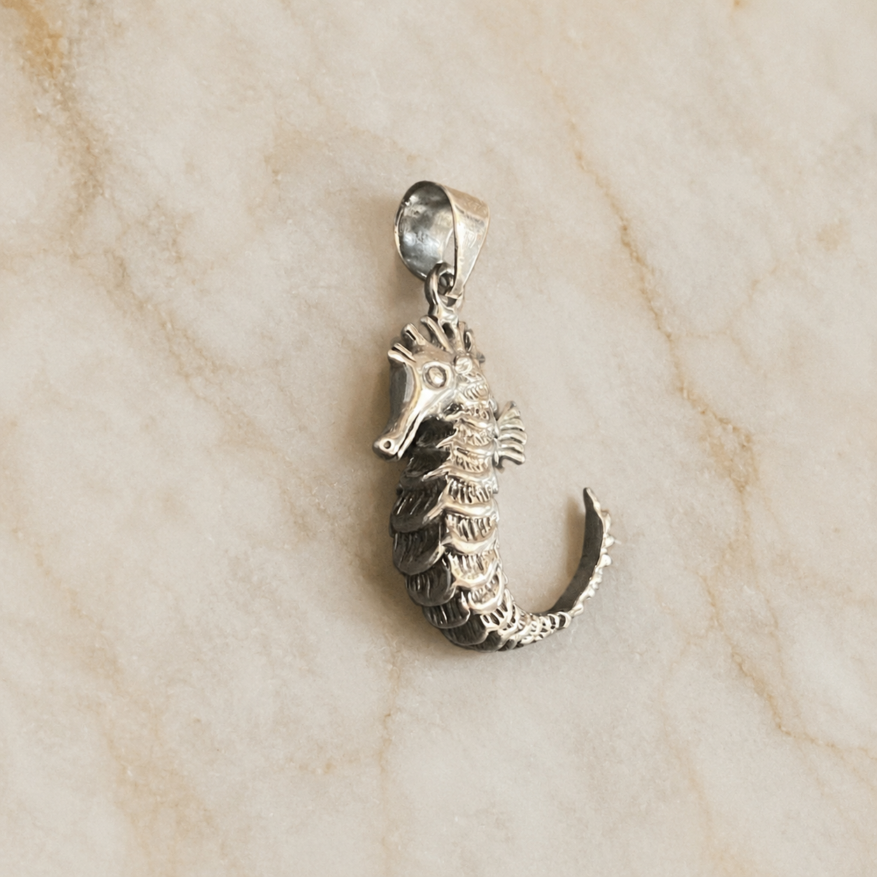 Sterling Silver Sea Horse Pendant