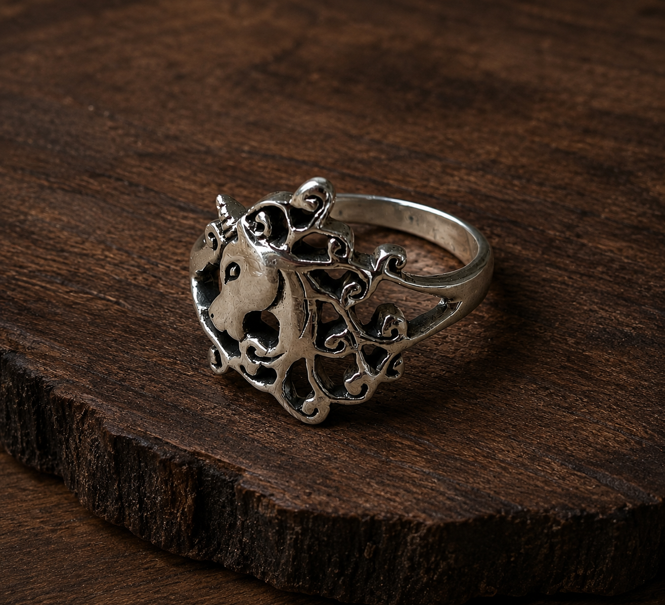Sterling Silver Unicorn Horse Ring