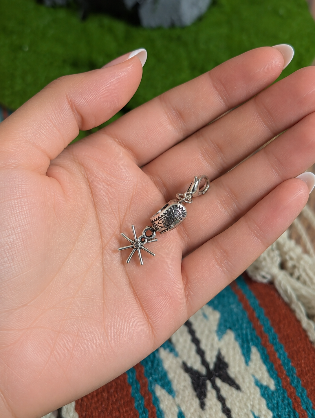 Handcrafted Western Cowboy Spur Charm Sterling Silver