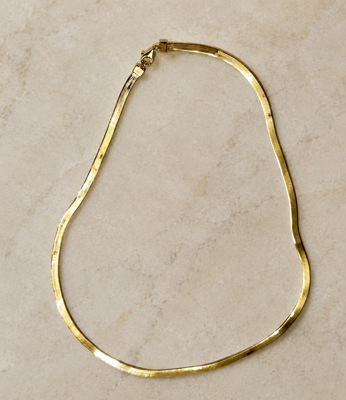14k Gold Plated Sterling Silver Herringbone Chain 16”