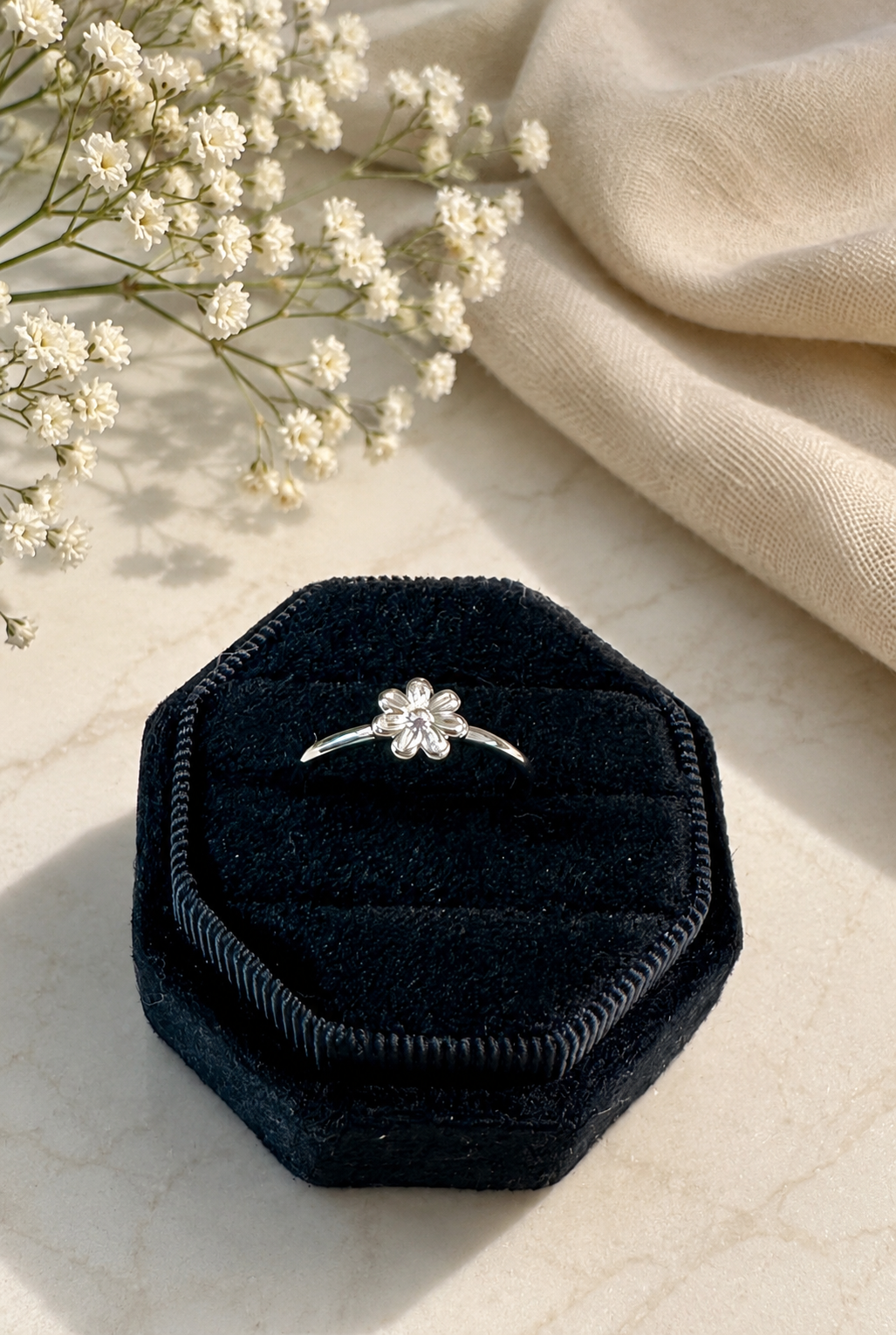 Sterling Silver Flower Ring