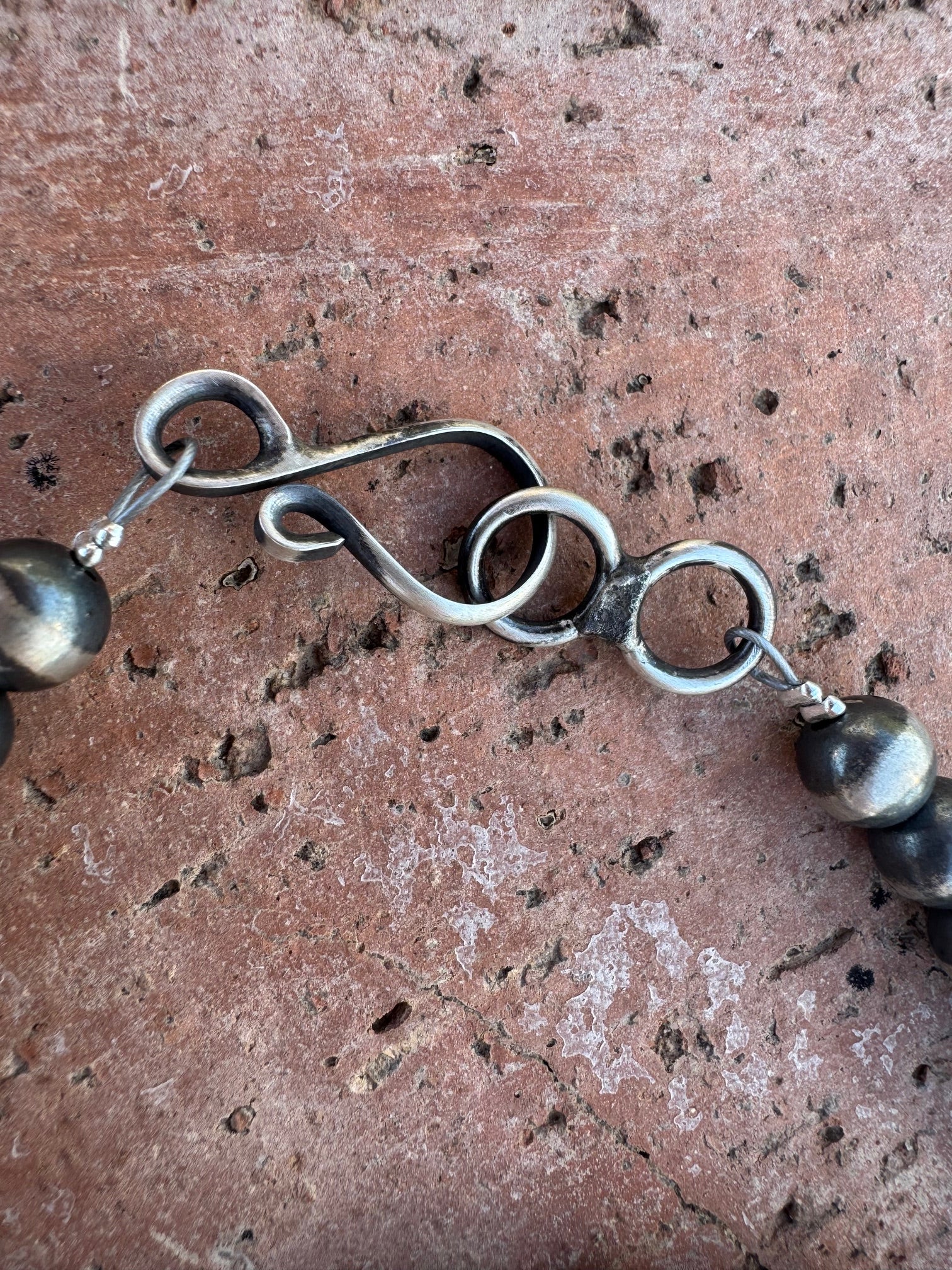 Handcrafted Turquoise & Spiny Sterling Silver Necklace by Chimney Butte 32"