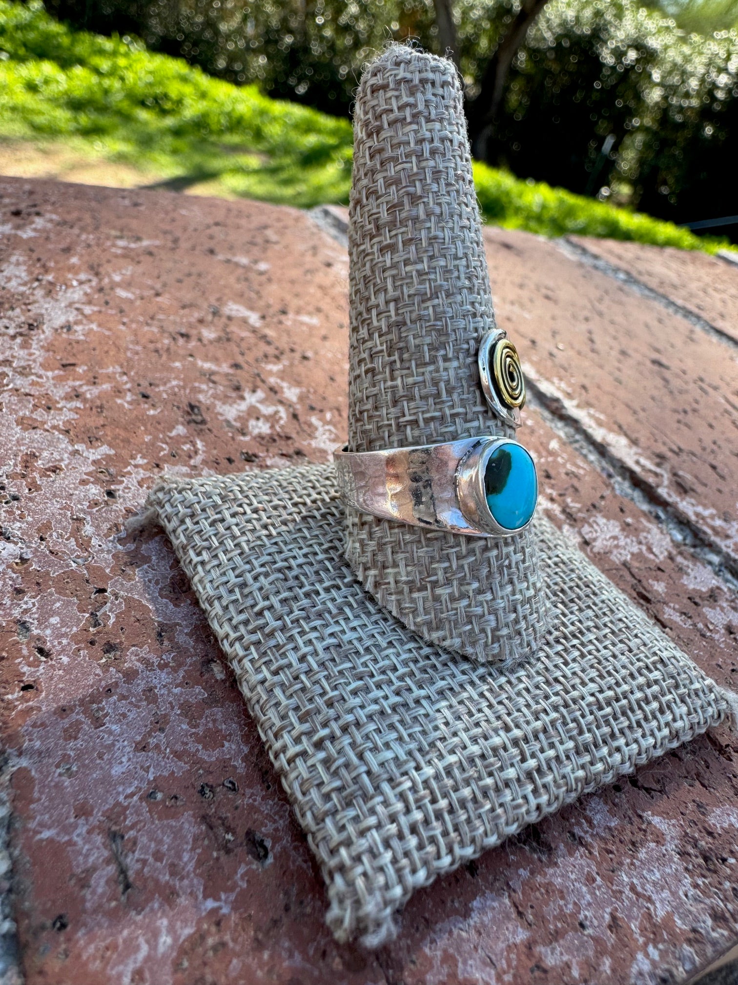 Paige Wallace Turquoise & Sterling Silver Adjustable Ring